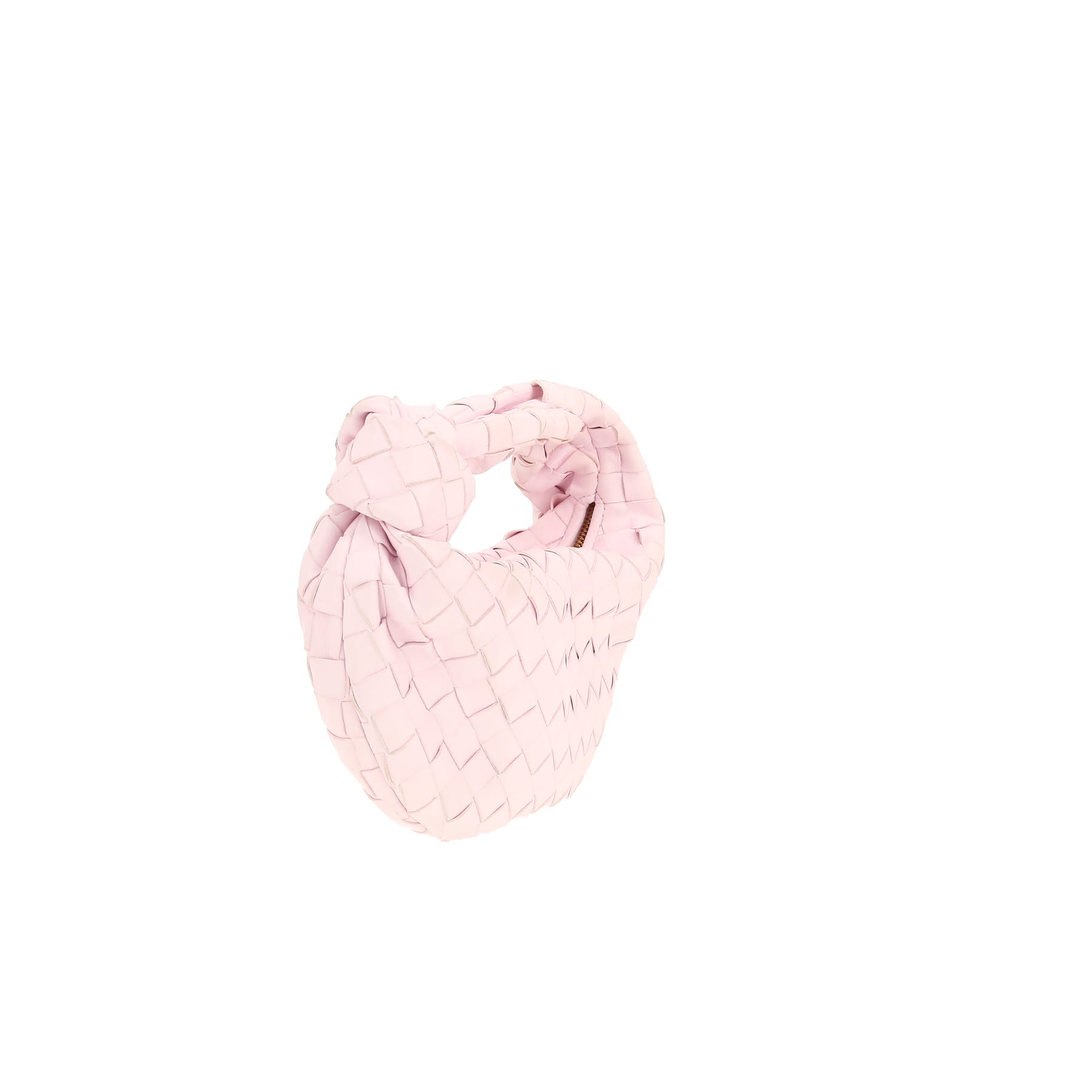 Bottega Veneta  Jodie mini  handbag  in powder pink intrecciato leather
