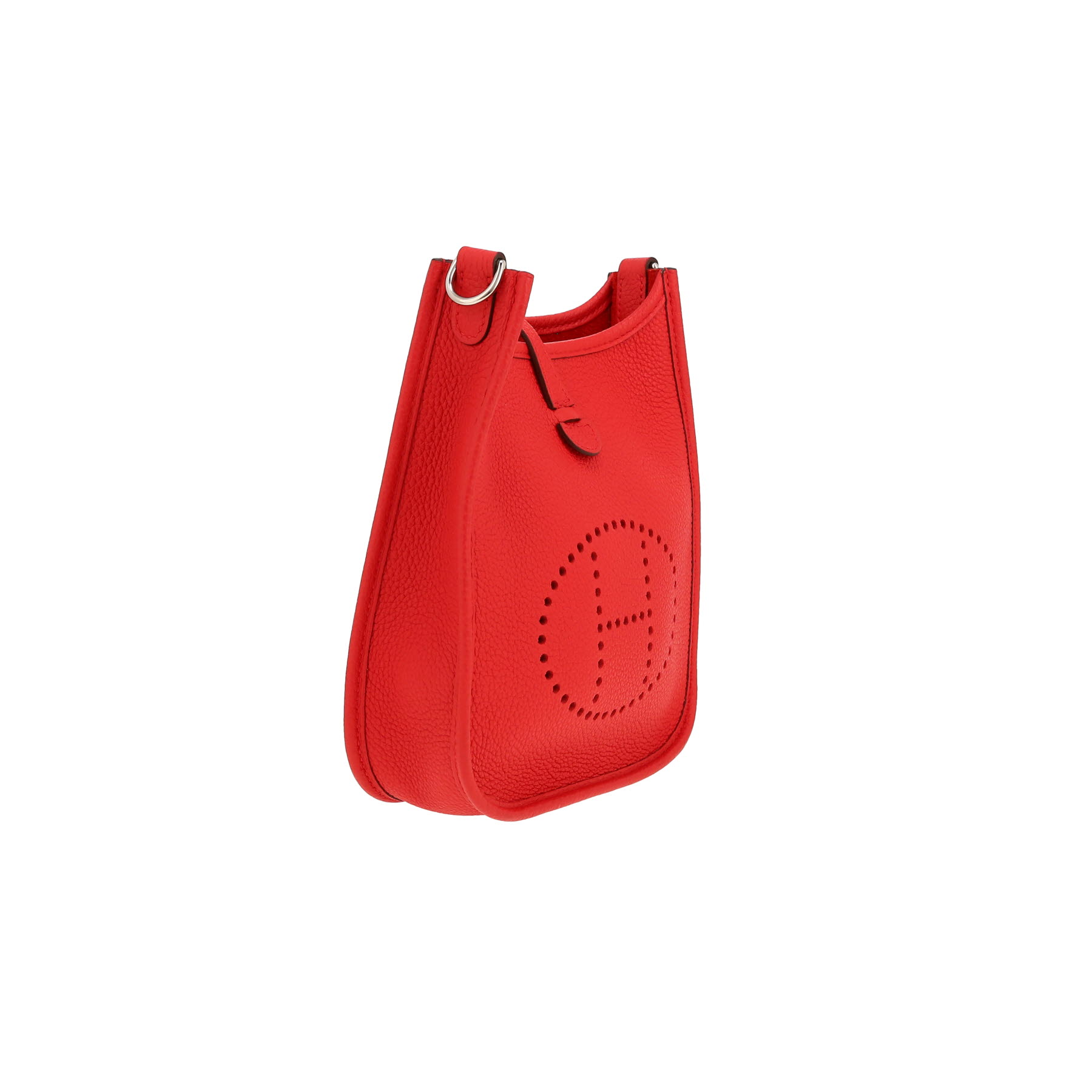 Hermès  Mini Evelyne shoulder bag  in red leather taurillon clémence
