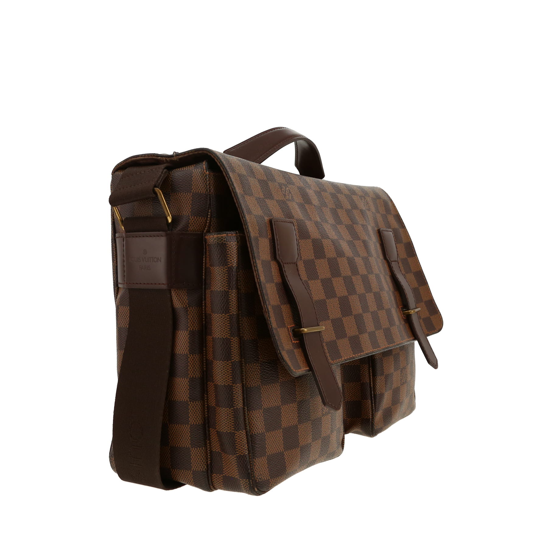 Louis Vuitton  Messenger shoulder bag  in ebene damier canvas  and brown leather