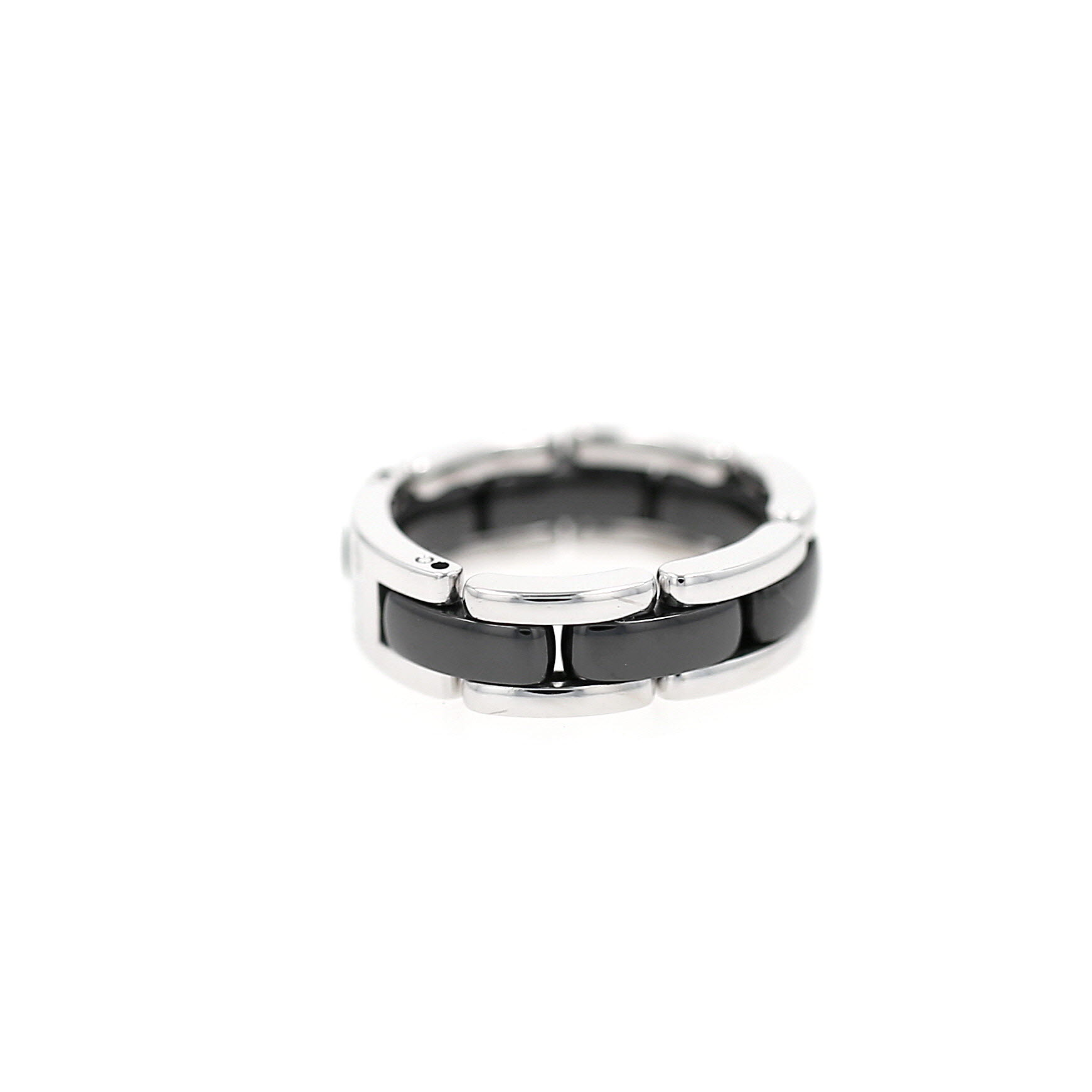 Articulated Chanel Ultra medium model ring in white gold and ceramic Articulated Chanel Ultra medium model ring in white gold and ceramic