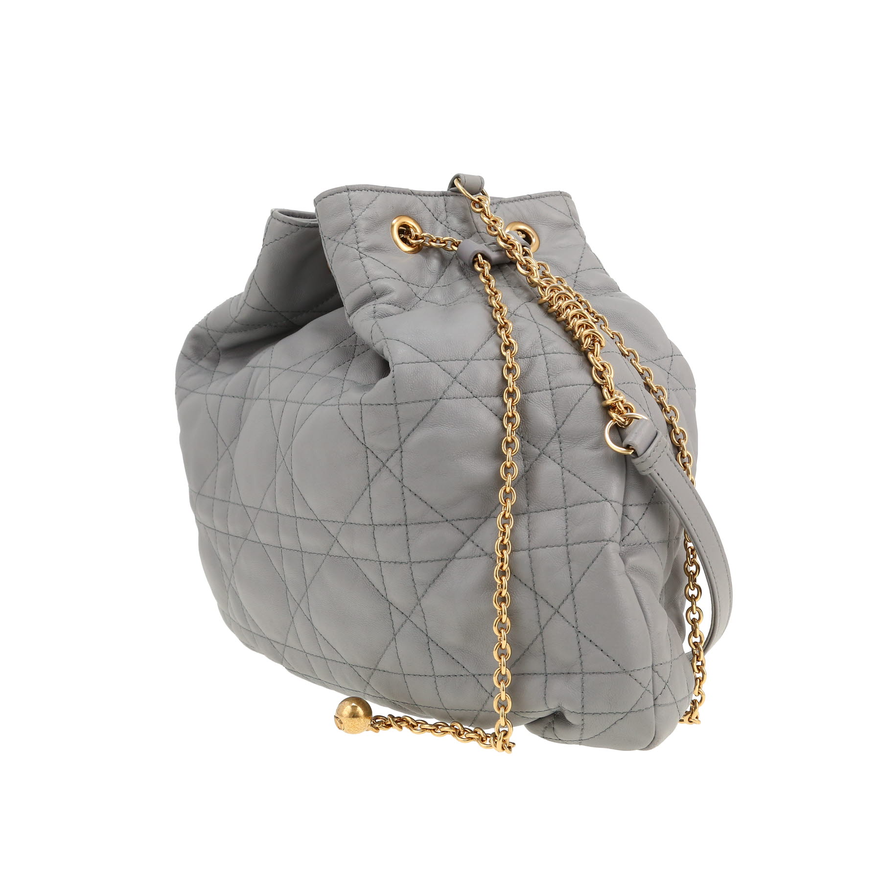 Dior   handbag  in grey leather cannage