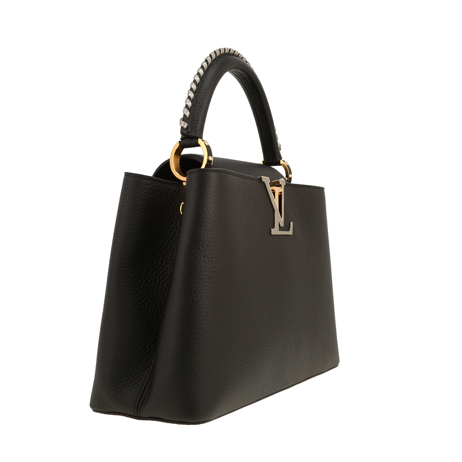 Louis Vuitton  Capucines handbag  in black leather taurillon clémence