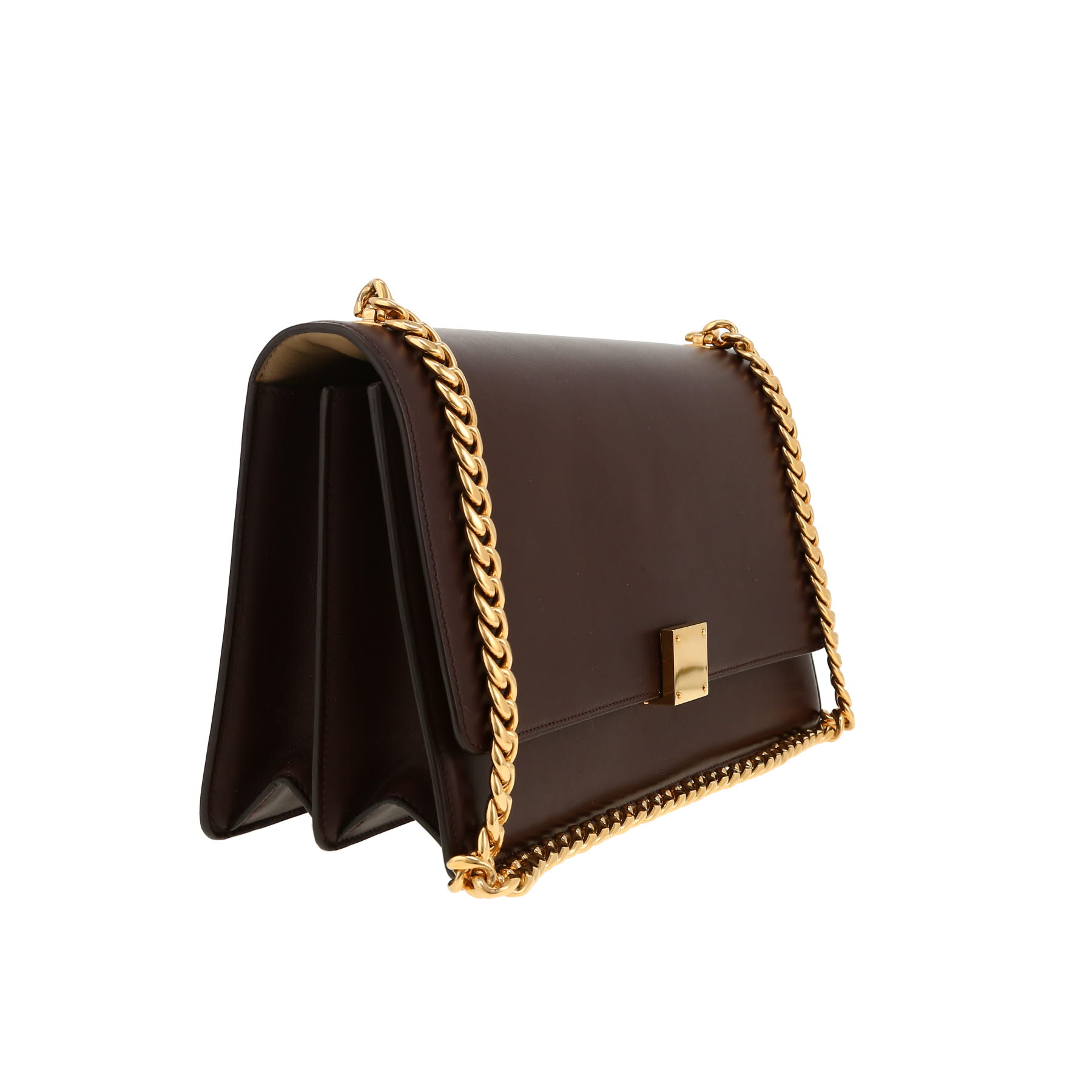 Sac à main Celine  Case Flap en cuir box bordeaux