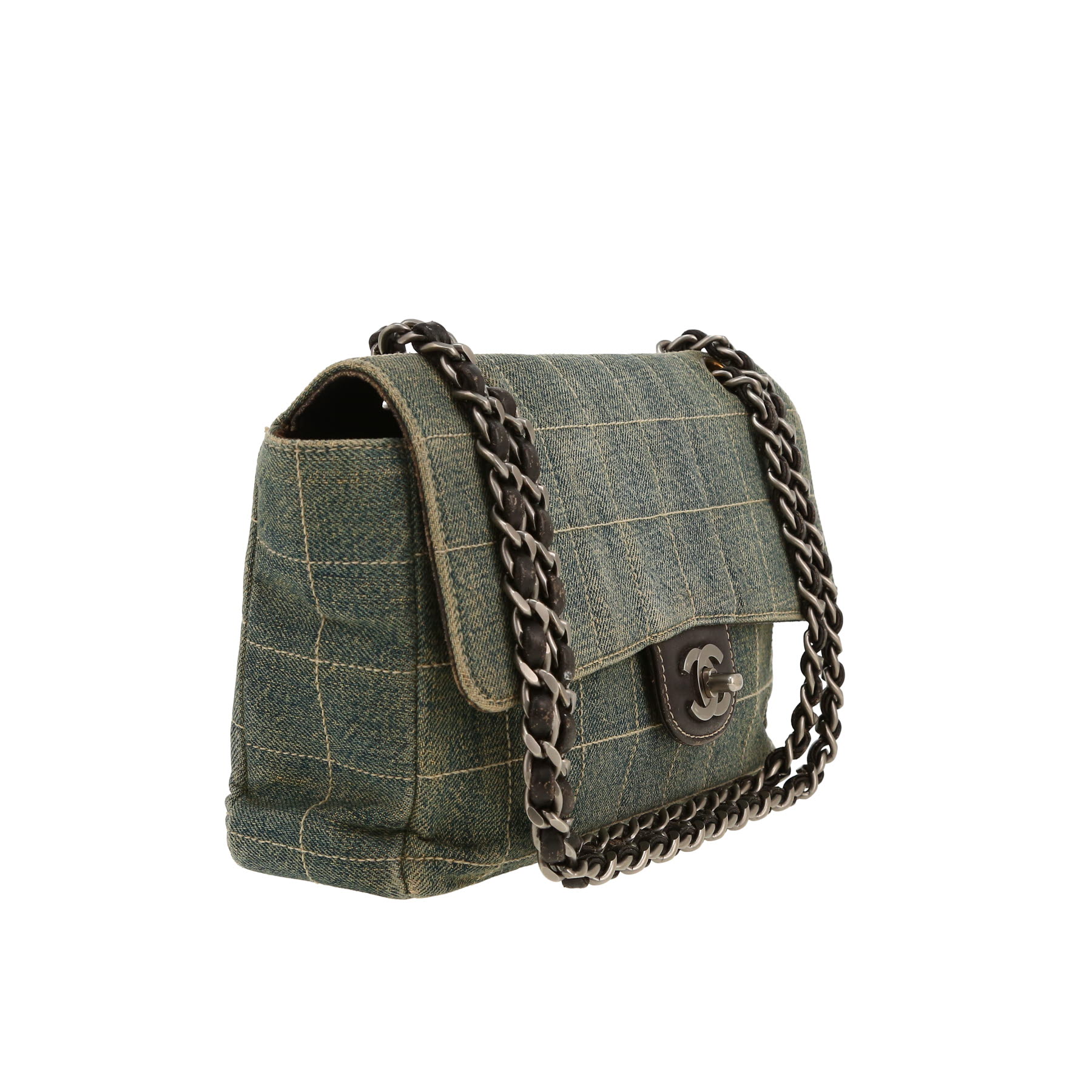 Sac à main Chanel  Timeless en toile denim bleue
