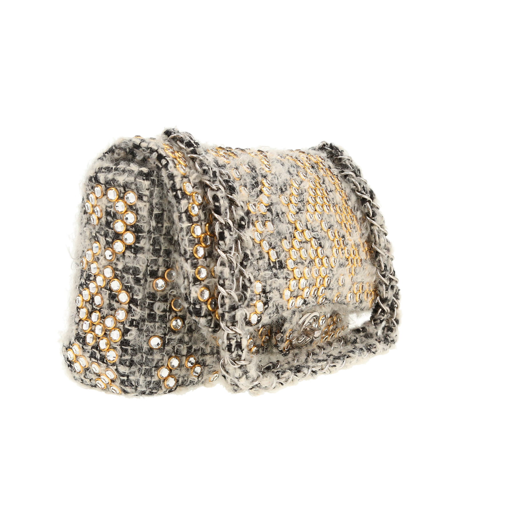 Chanel  Timeless handbag  in grey and black tweed