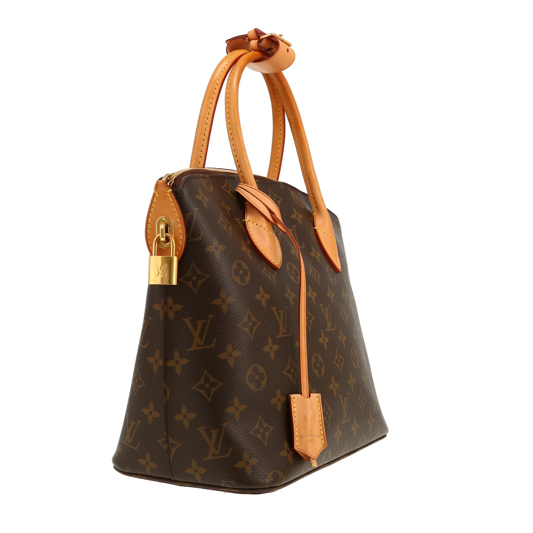 Louis Vuitton  Lockit handbag  in brown monogram canvas  and natural leather