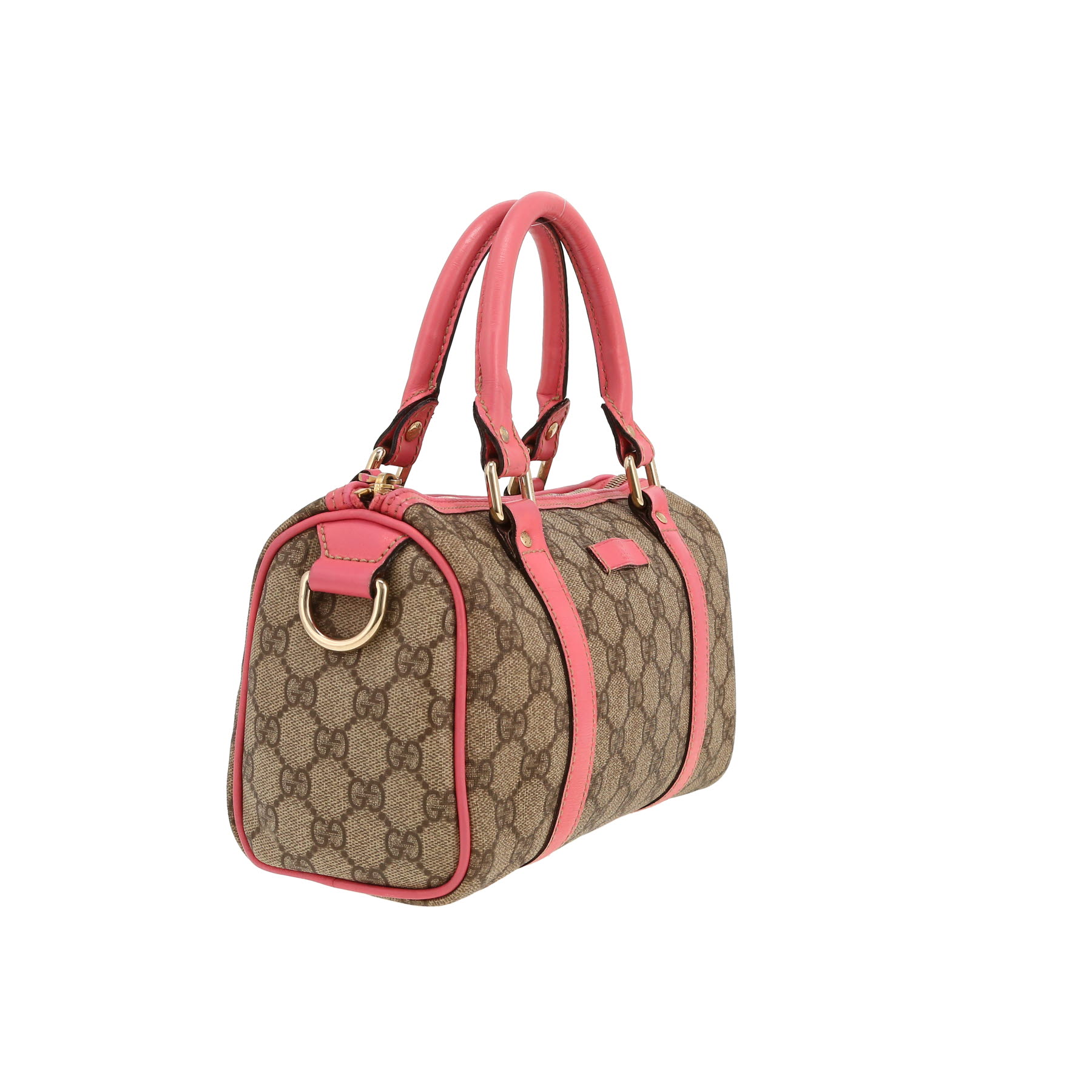 Gucci  Boston Vintage handbag  in beige "sûpreme GG" canvas  and pink leather