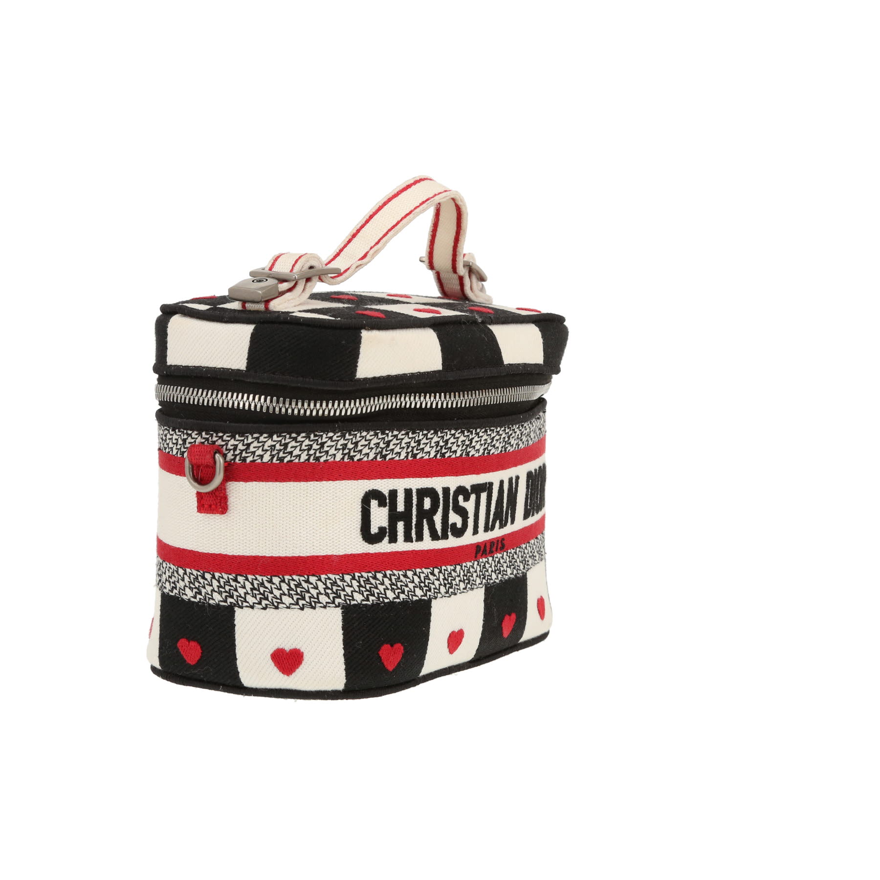 Beauty Dior  Travel Vanity in tela nera bianca e rossa