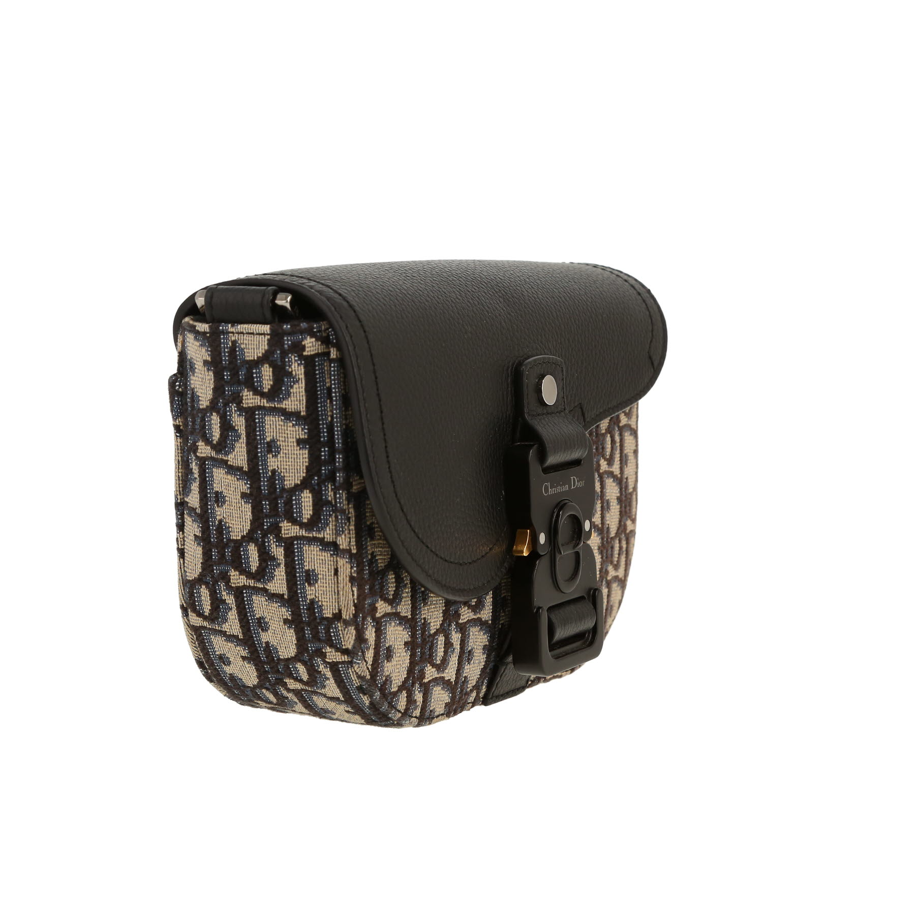 Sac bandoulière Dior  Gallop en toile monogram Oblique bleu-marine et cuir noir