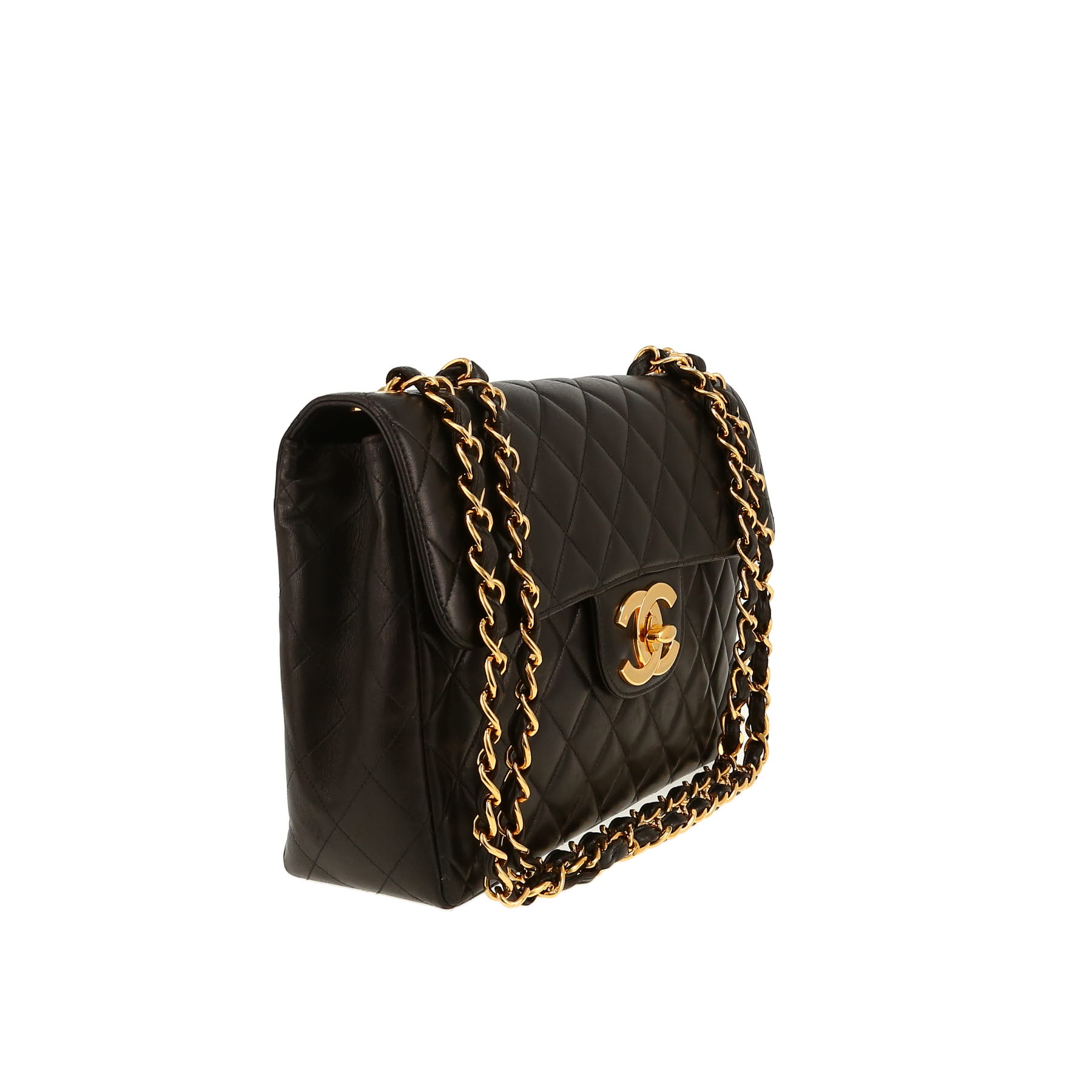 Bolso de mano Chanel  Timeless Jumbo en cuero acolchado negro