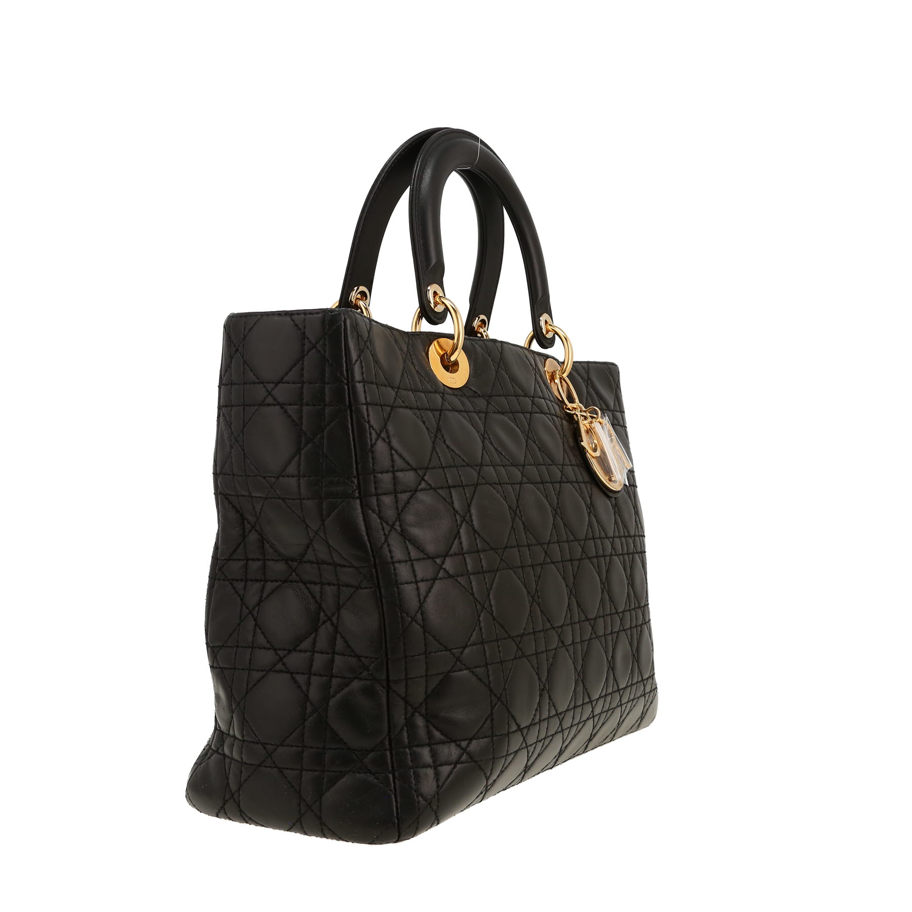 Sac à main Dior  Lady Dior en cuir cannage noir