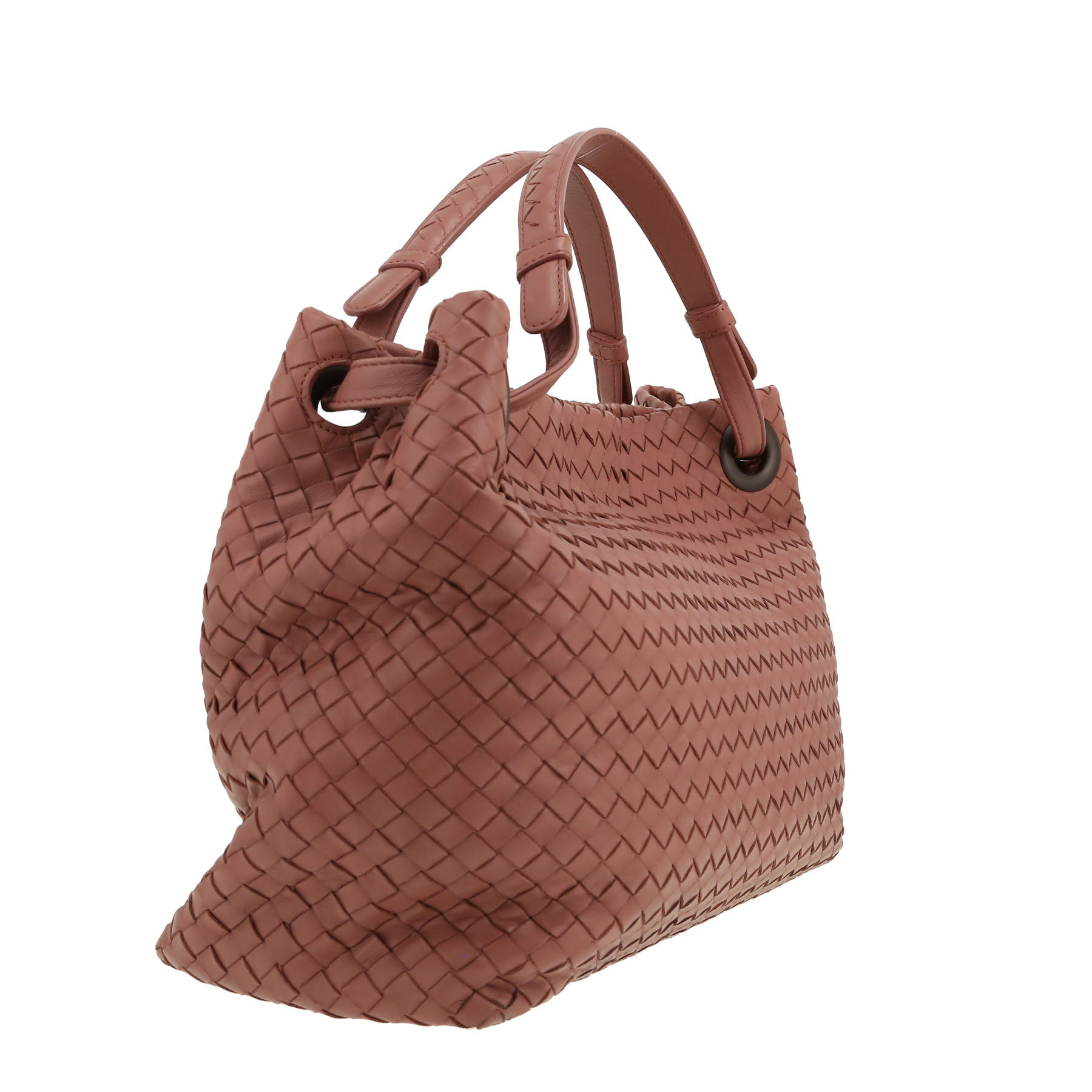 Bottega Veneta   handbag  in pink intrecciato leather
