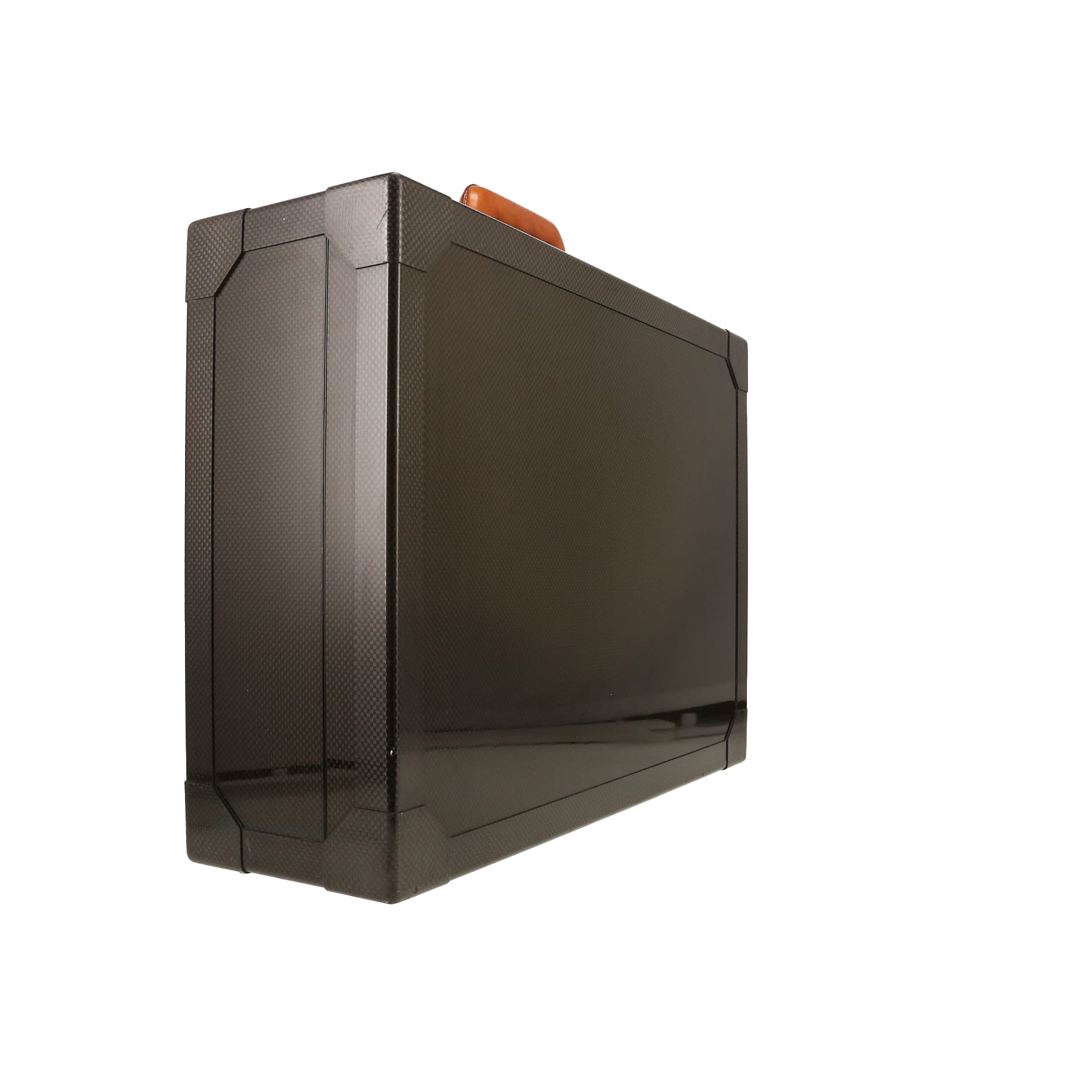 Hermès  Vintage rigid suitcase  in black  carbon  and natural leather