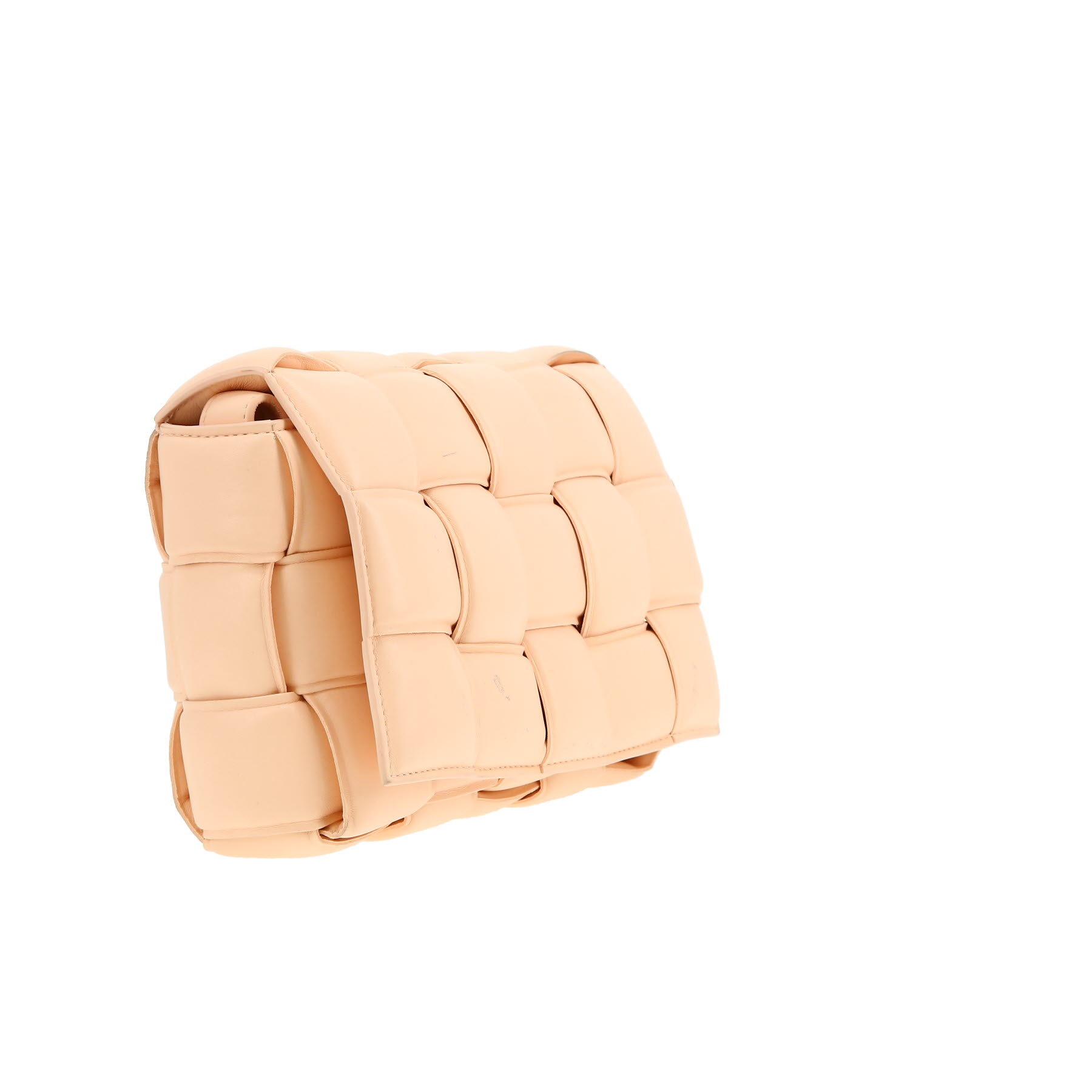 Bottega Veneta  Padded Cassette shoulder bag  in powder pink intrecciato leather