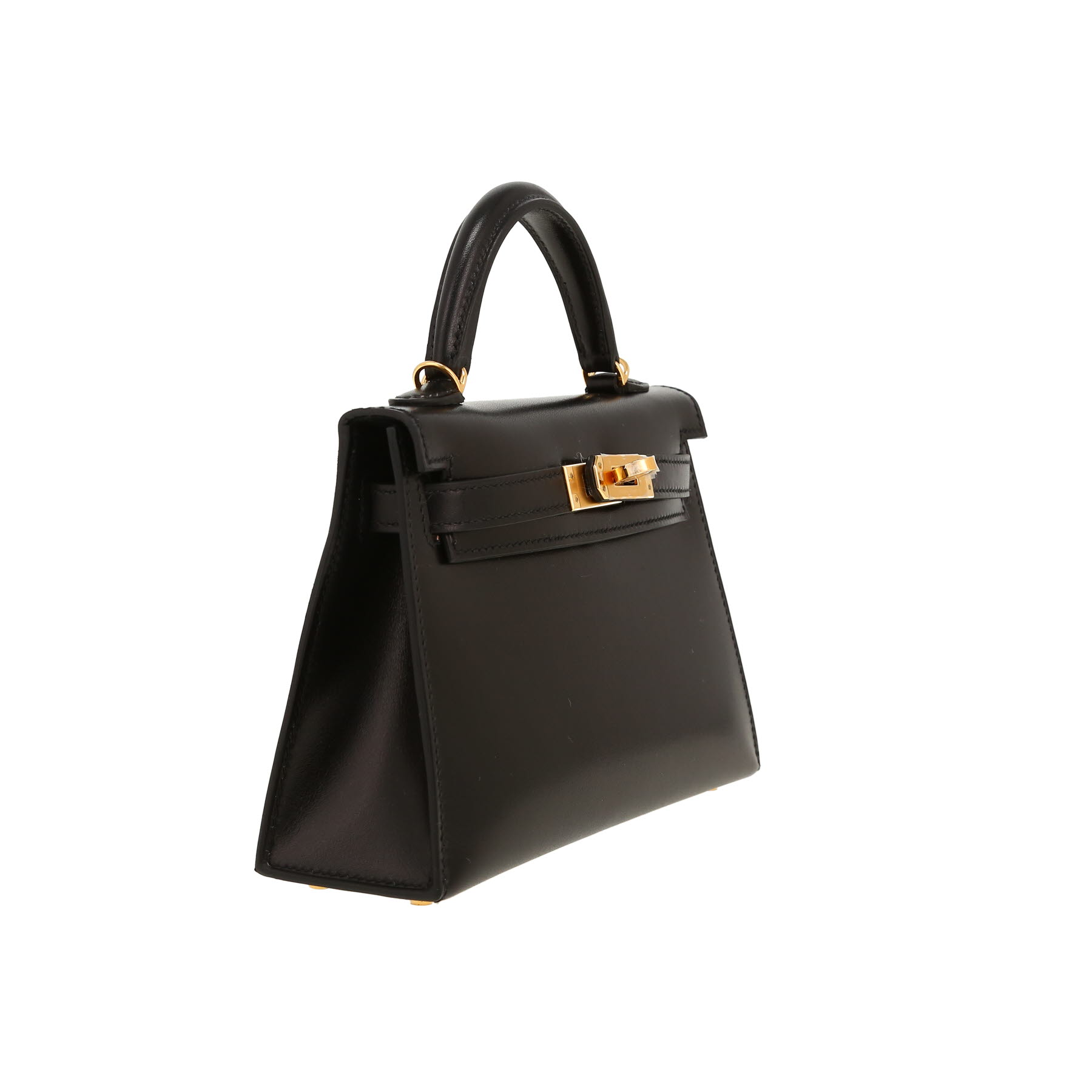 Hermès  Kelly 20 cm shoulder bag  in black box leather