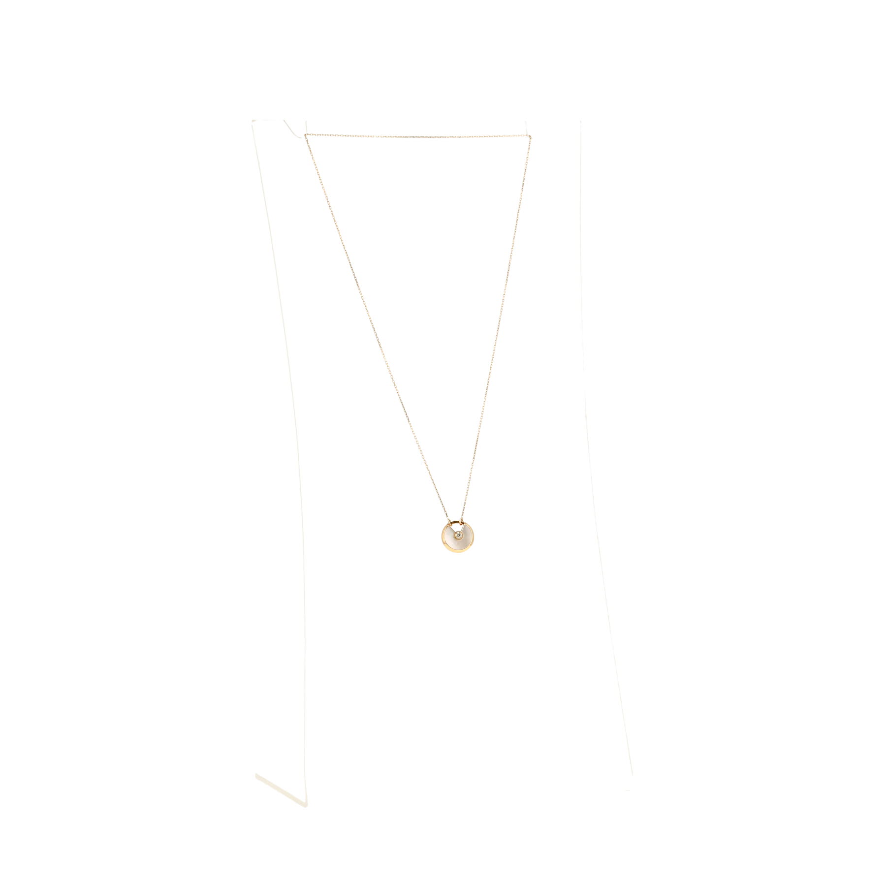 Cartier Amulette small model necklace in yellow gold, mother of pearl and diamond