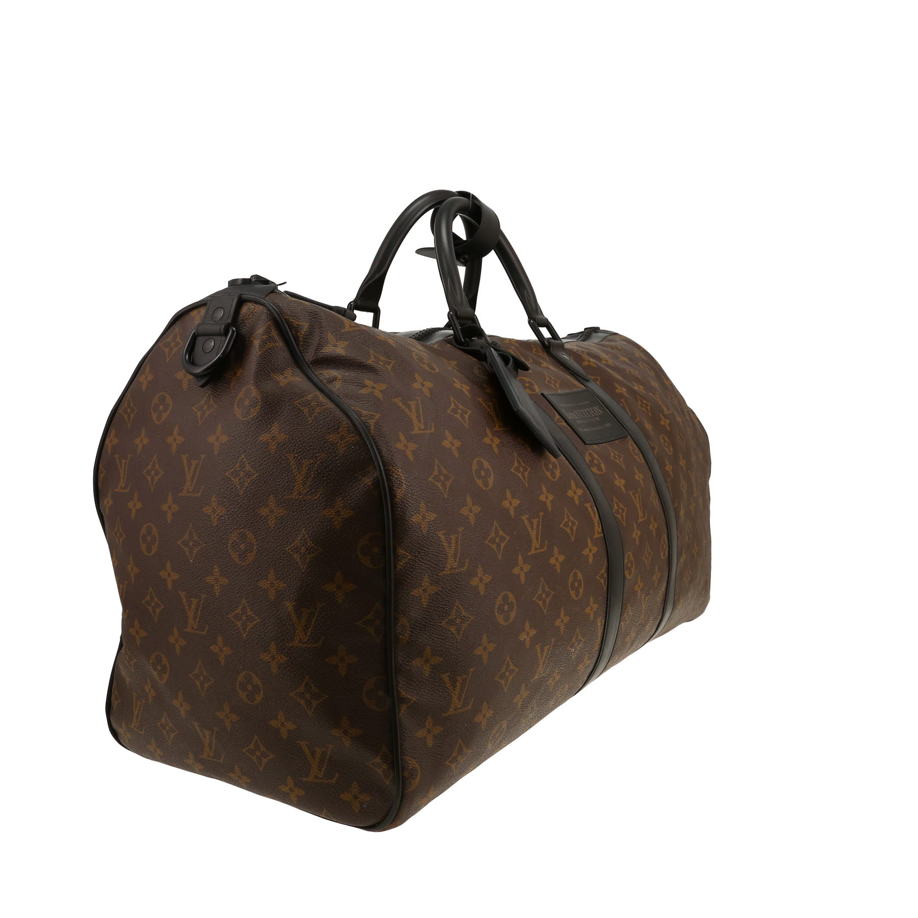 Louis Vuitton  Keepall 55 limited edition Waterproof travel bag  in brown monogram canvas  and black leather