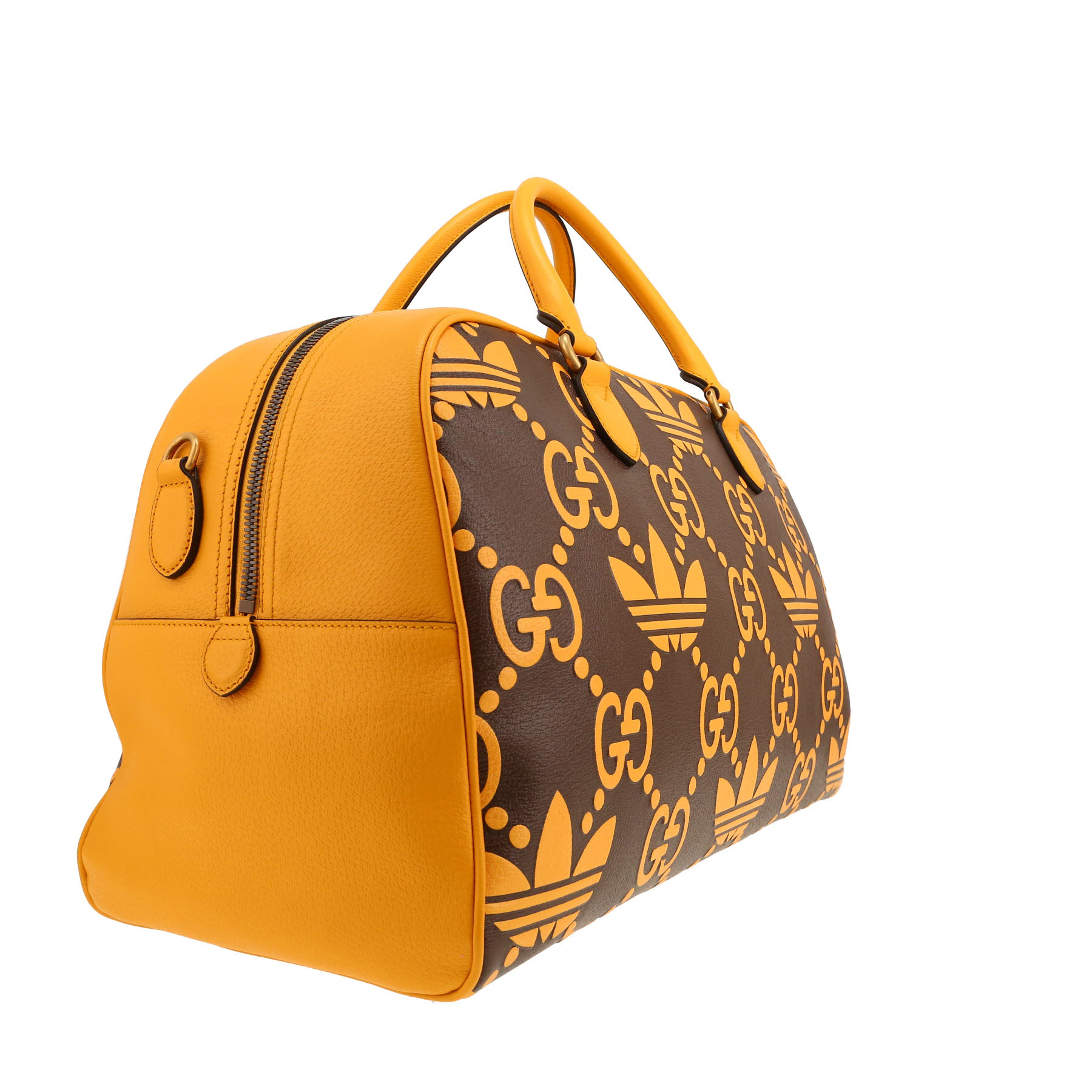 Gucci   travel bag  in brown and yellow leather