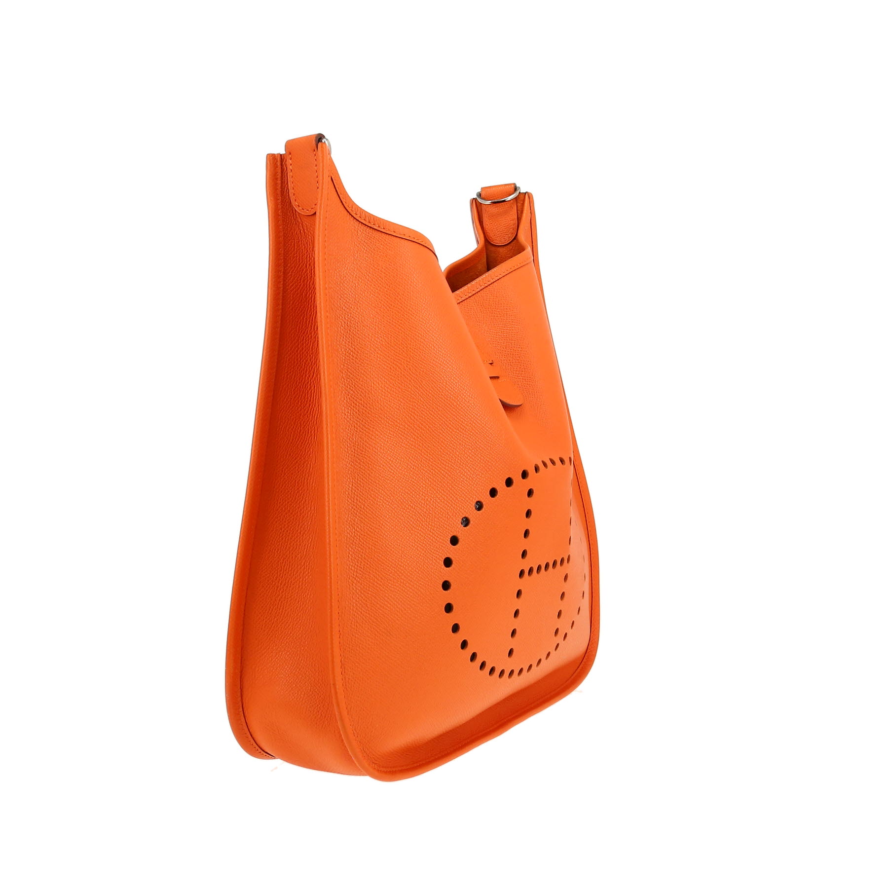 Hermès  Evelyne shoulder bag  in orange epsom leather