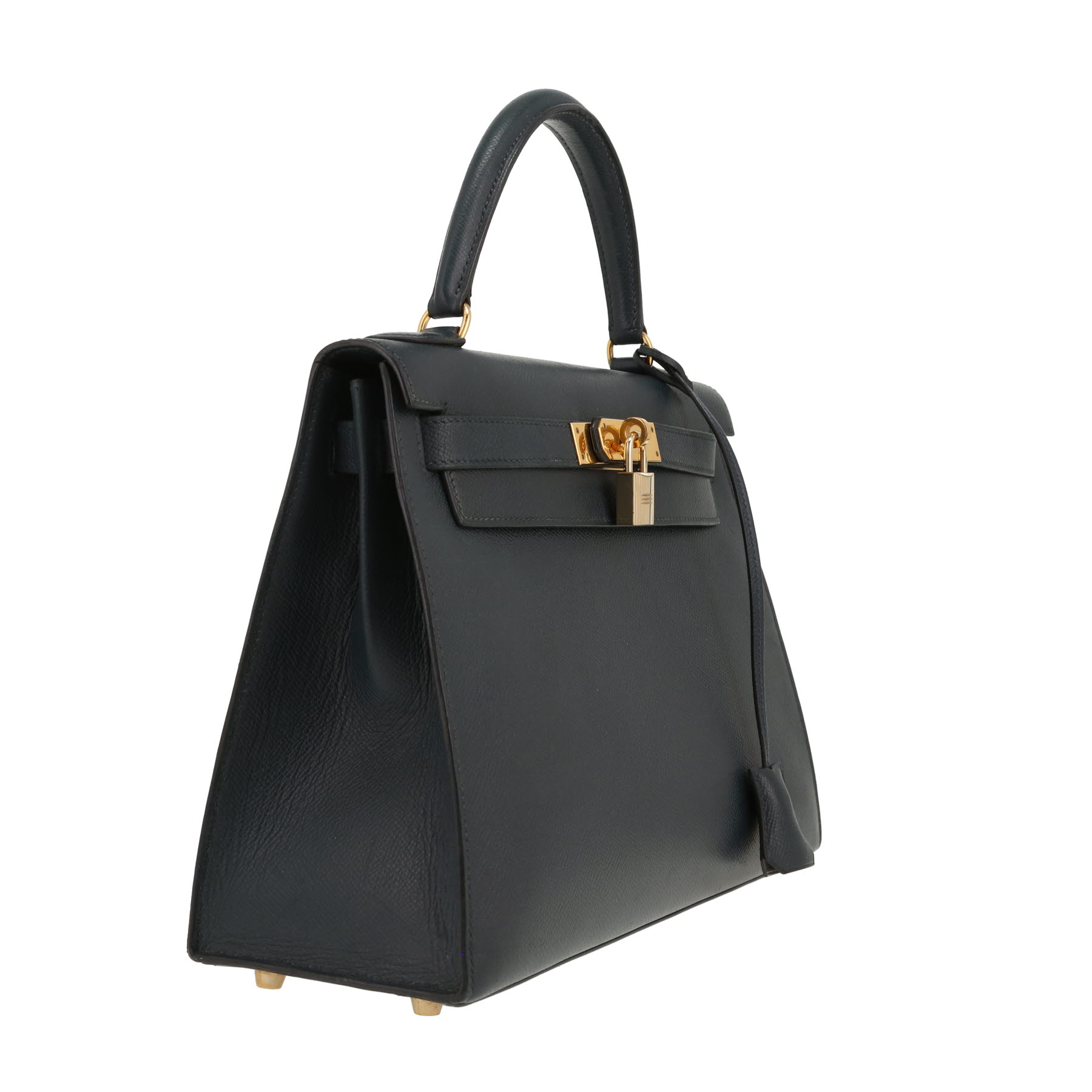 Hermès  Kelly 28 cm handbag  in navy blue Courchevel leather