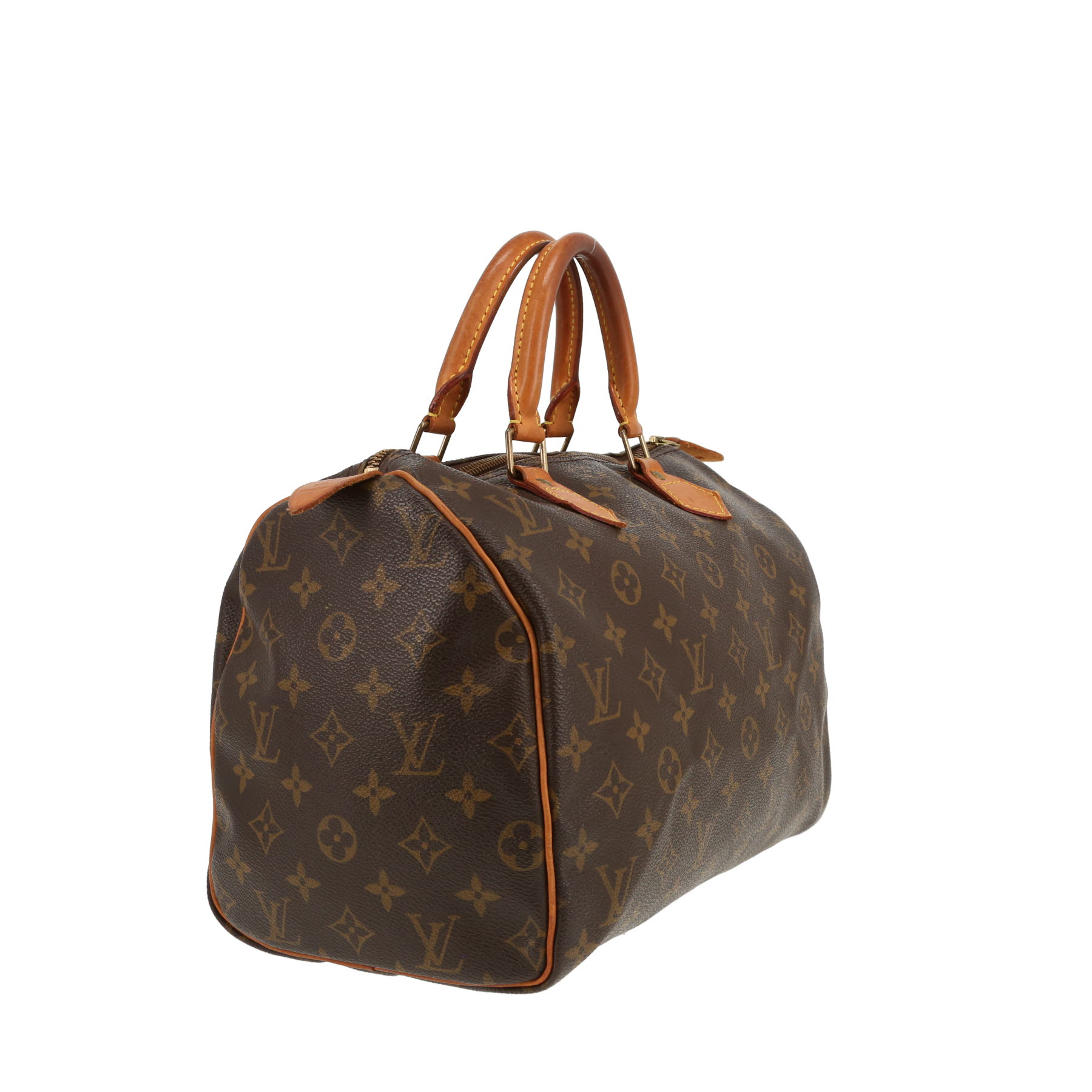 Louis Vuitton Speedy 30 handbag in brown Monogram canvas and natural leather