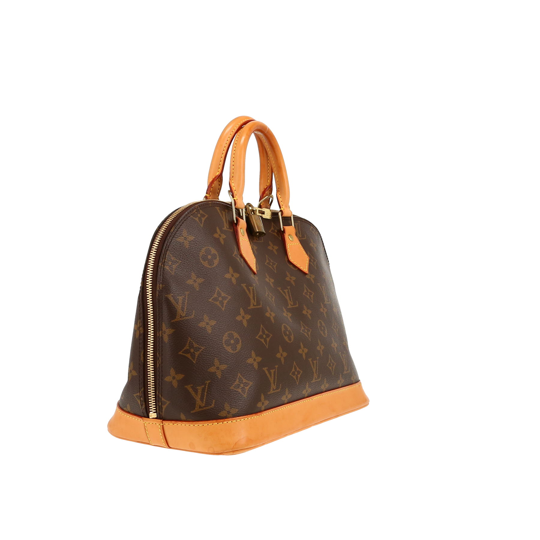 Louis Vuitton  Alma handbag  in brown monogram canvas  and natural leather