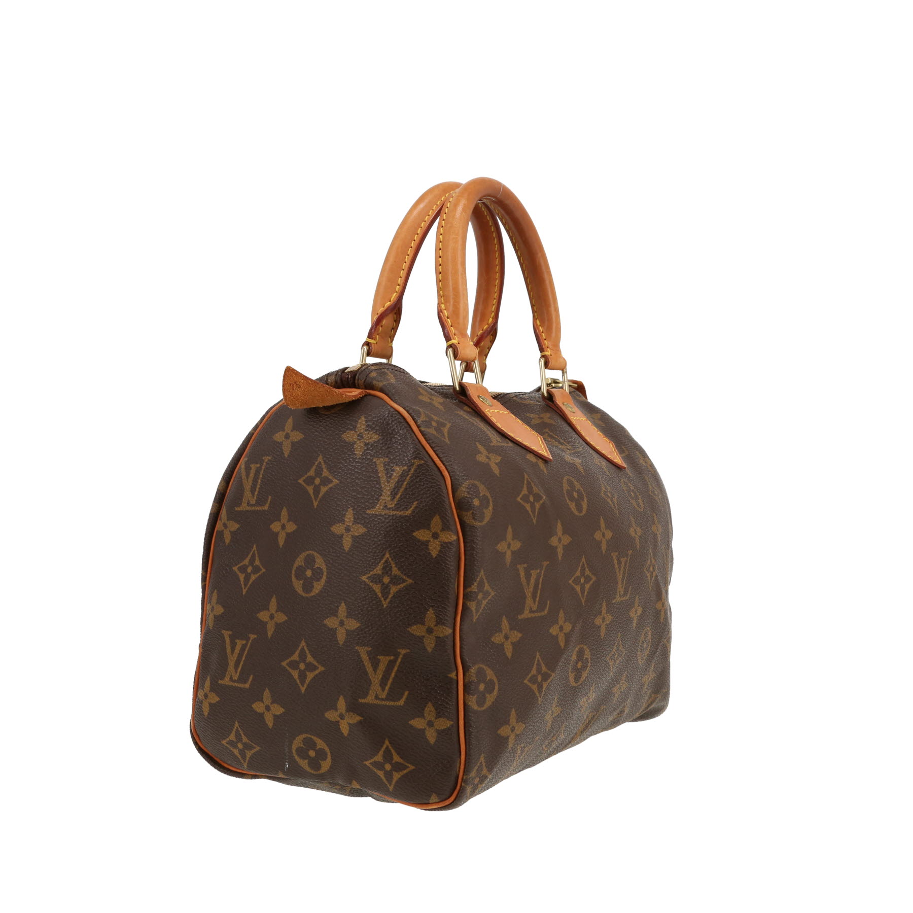 Bolso de mano Louis Vuitton  Speedy 25 en lona Monogram marrón y cuero natural