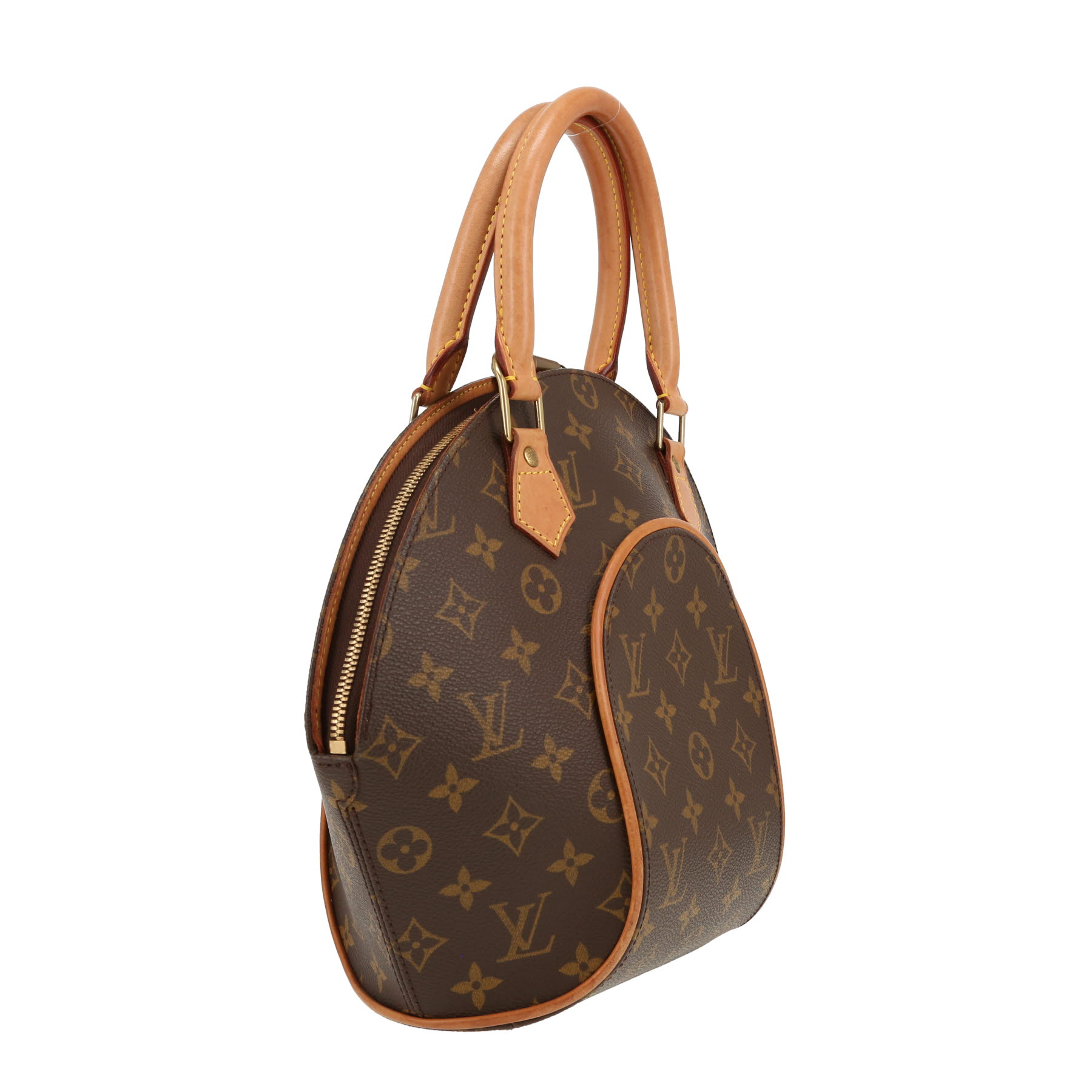 Sac à main Louis Vuitton  Ellipse en toile monogram marron et cuir naturel