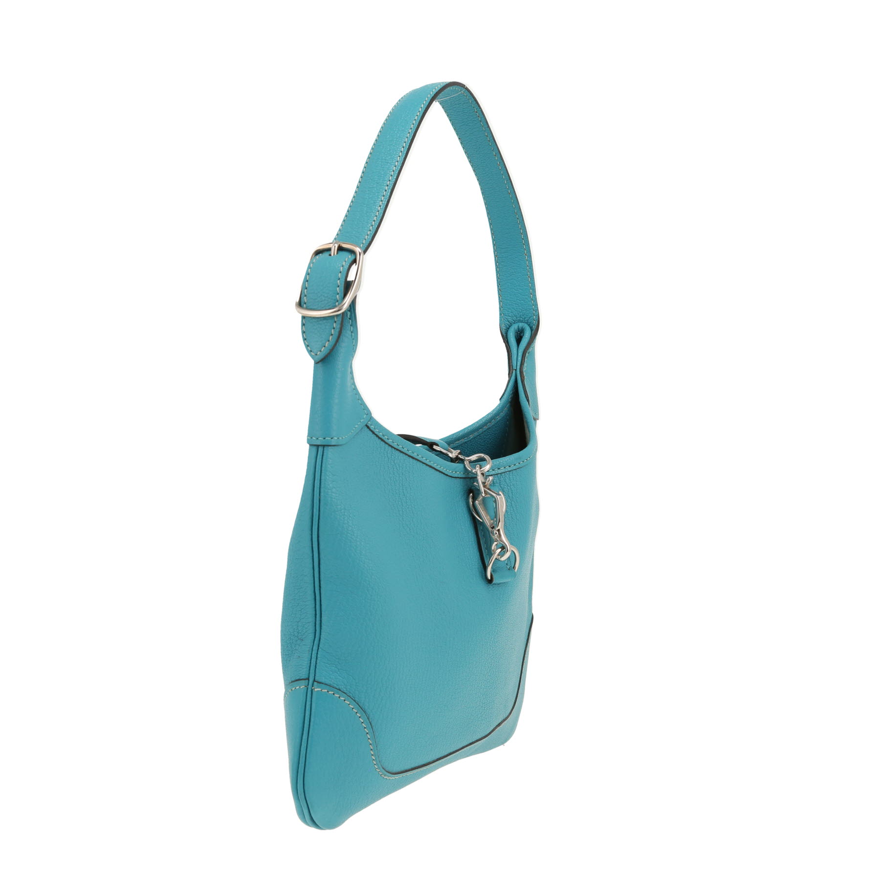 Bolso de mano Hermès  Trim mini  en cuero Mysore Bleu Paon