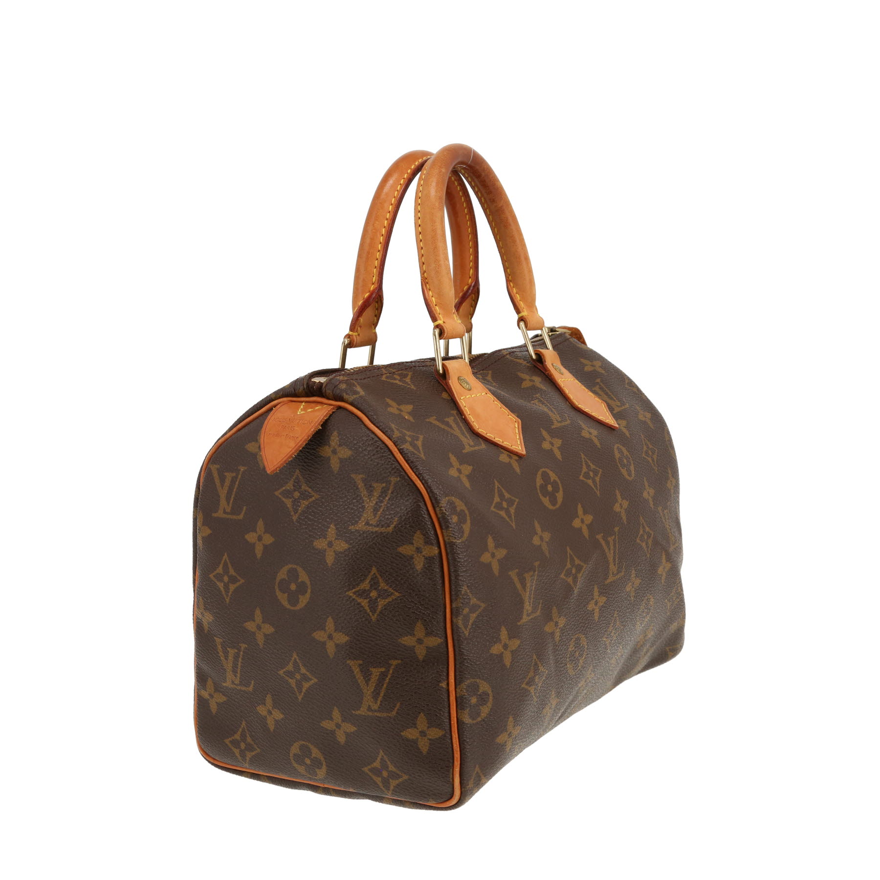 Sac à main Louis Vuitton  Speedy 25 en toile monogram marron et cuir naturel