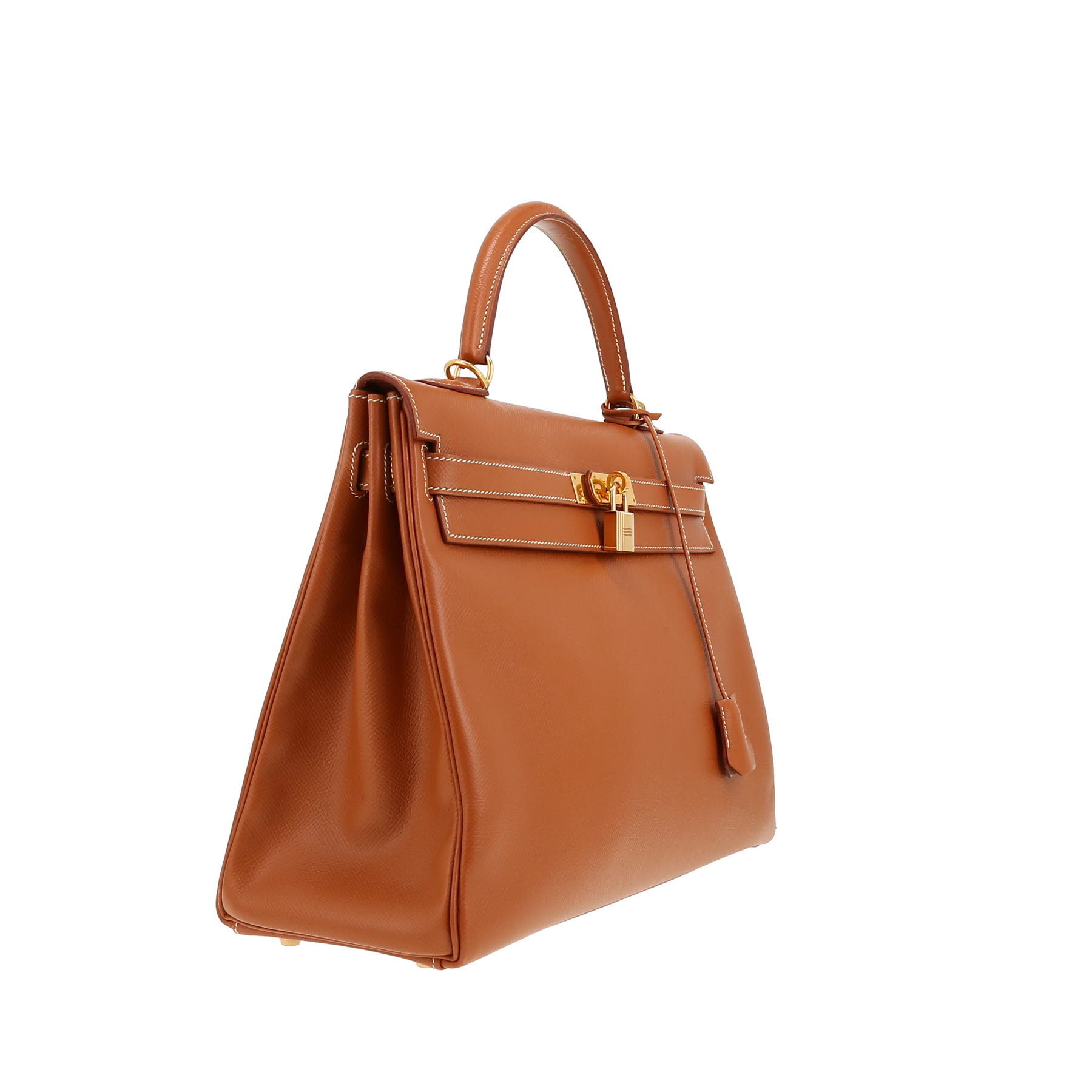 Hermès  Kelly 35 cm handbag  in gold Courchevel leather