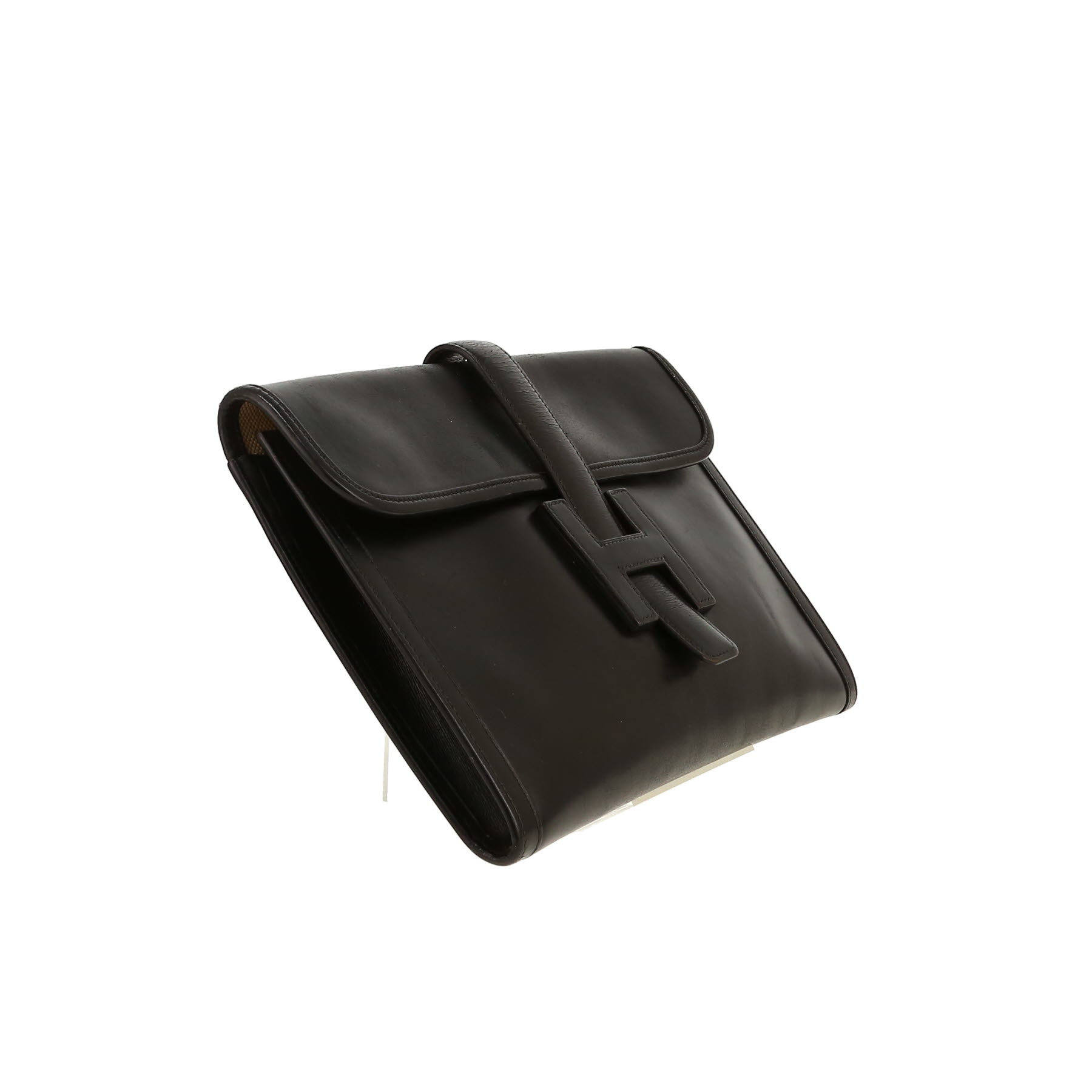 Hermès  Jige pouch  in black box leather