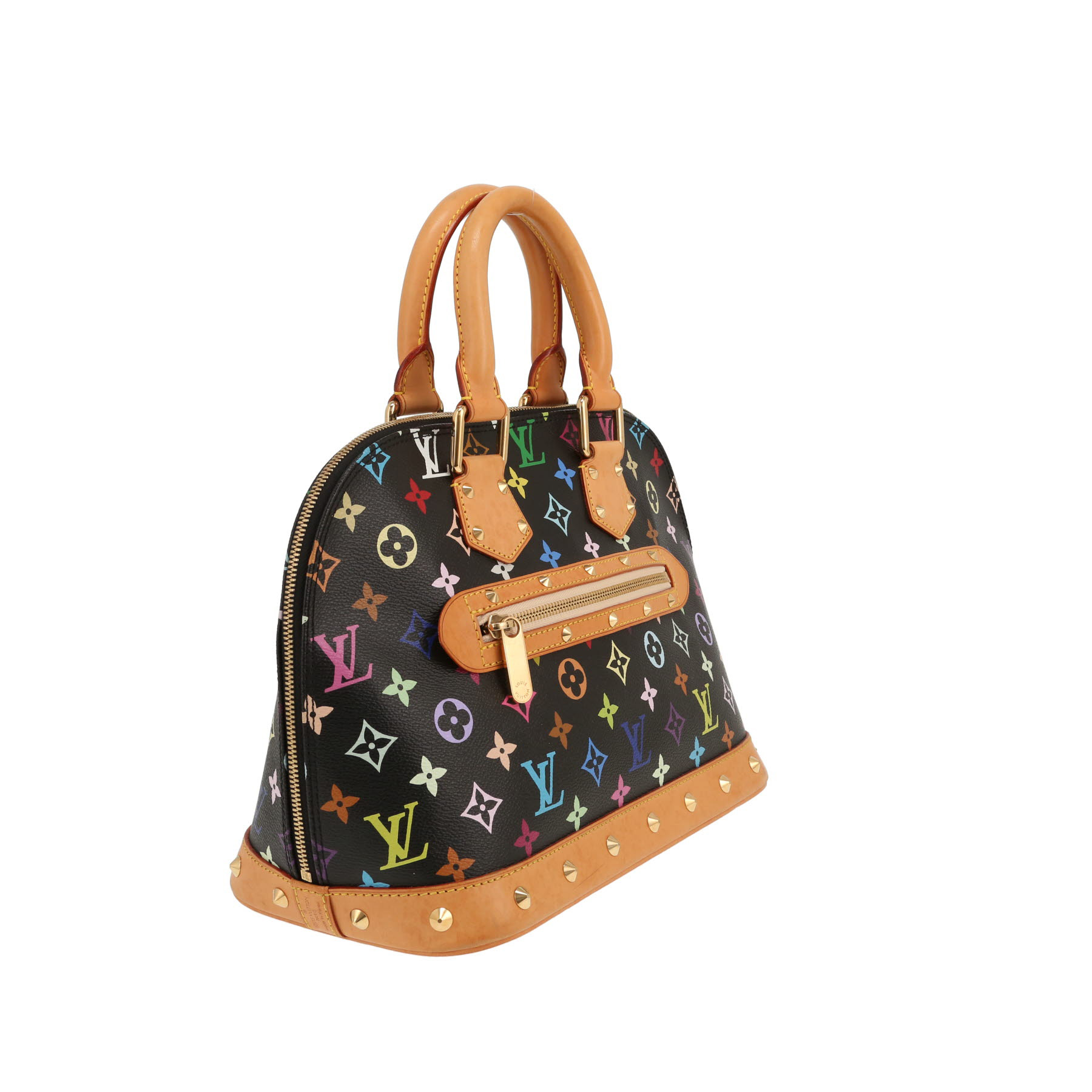 Sac à main Louis Vuitton  Alma Editions Limitées en toile monogram enduite multicolore et noire et cuir naturel