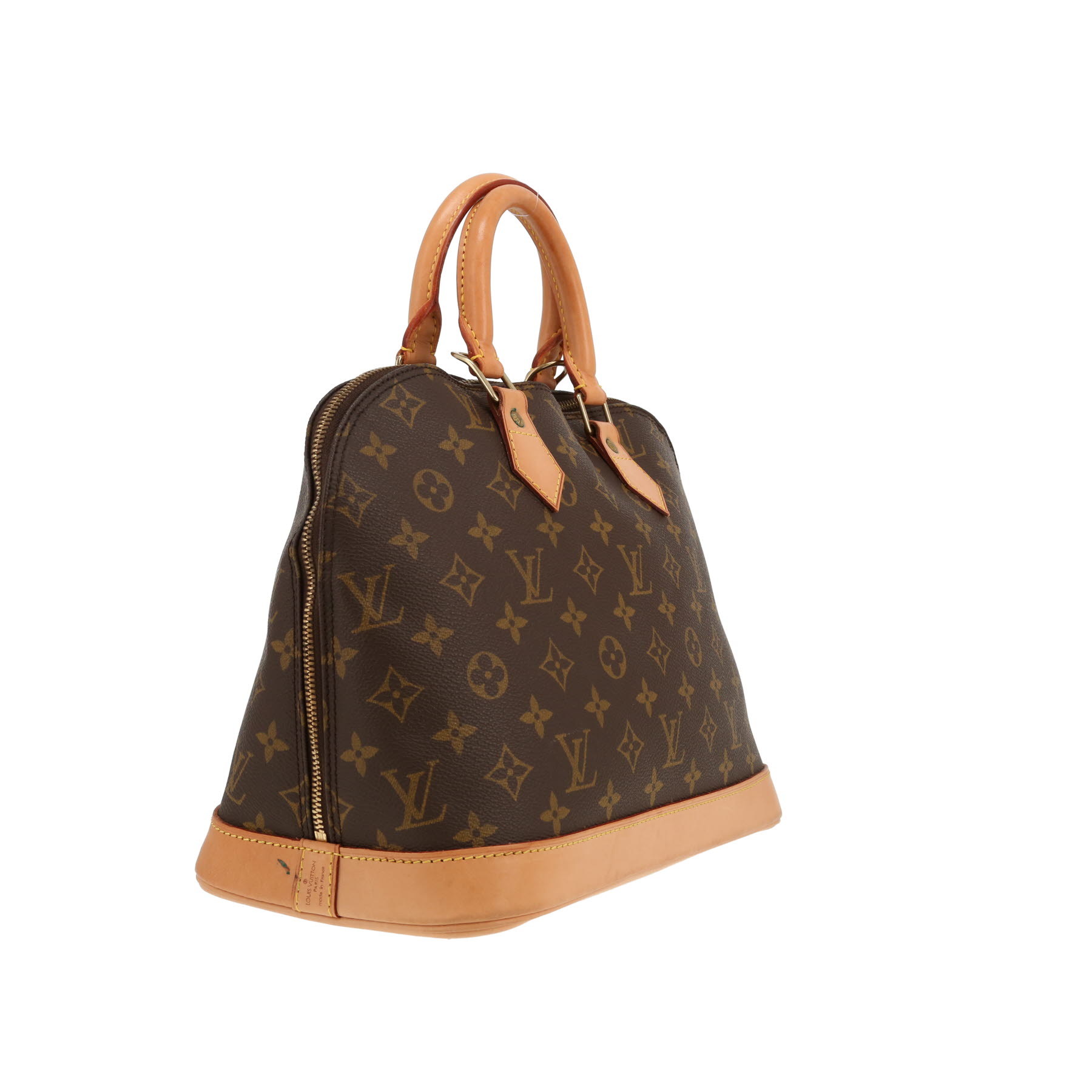 Bolso de mano Louis Vuitton  Alma en lona Monogram marrón y cuero natural