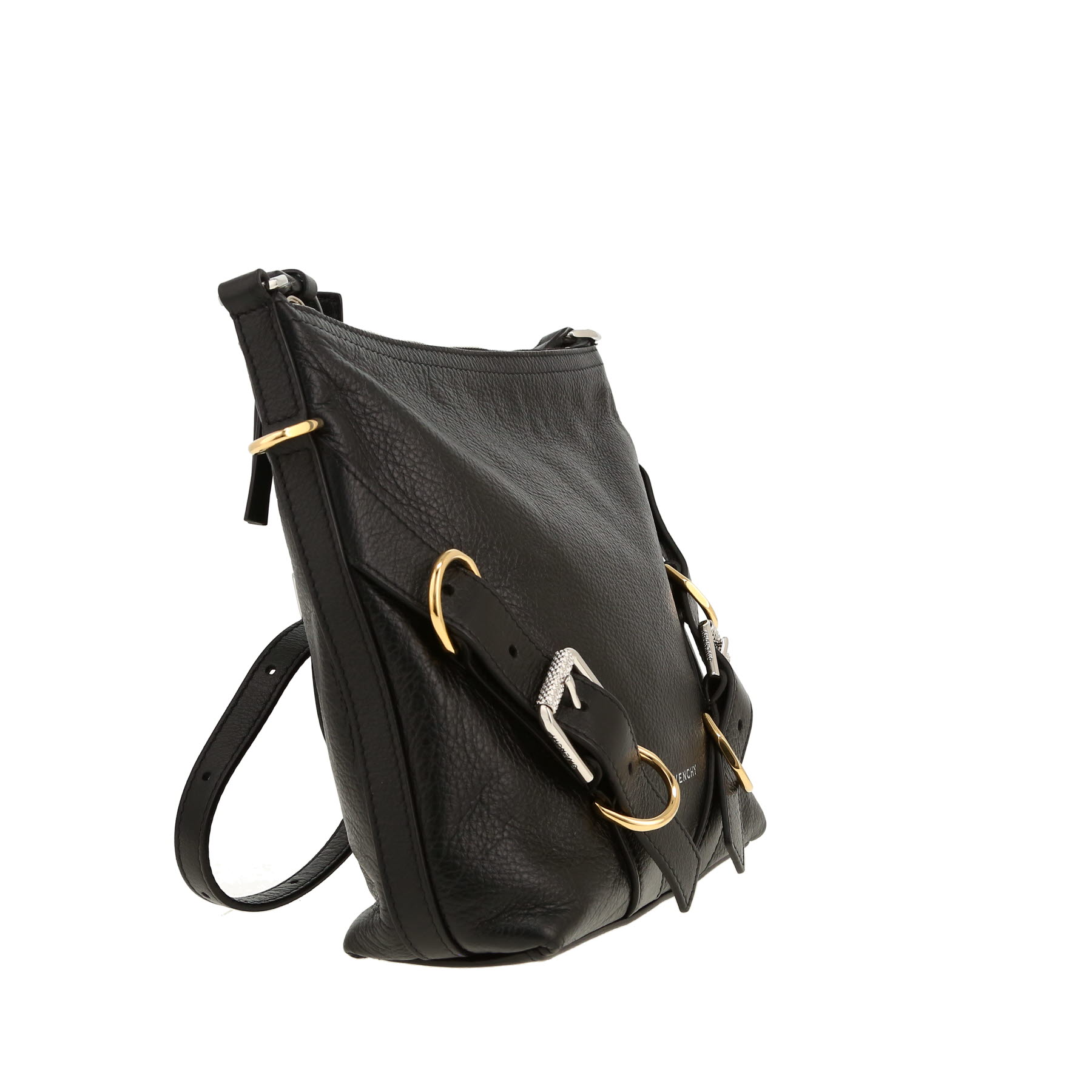 Givenchy  Voyou shoulder bag  in black burnished leather