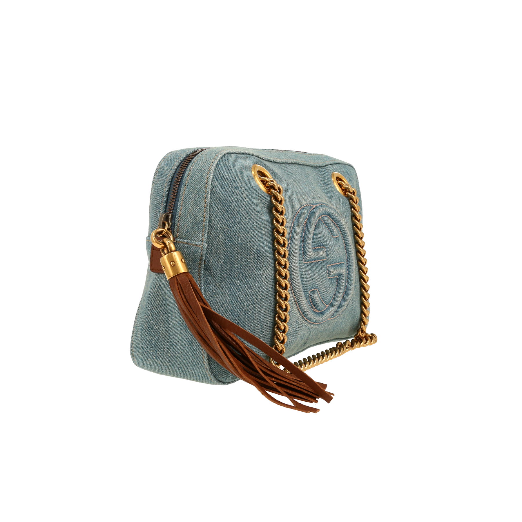 Sac à main Gucci  Soho Disco en toile denim bleue