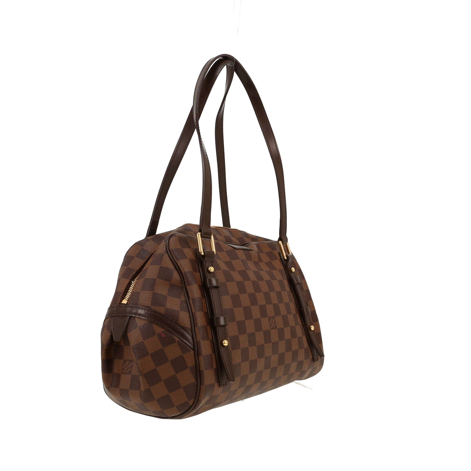 Louis Vuitton  Rivington handbag  in ebene damier canvas  and brown