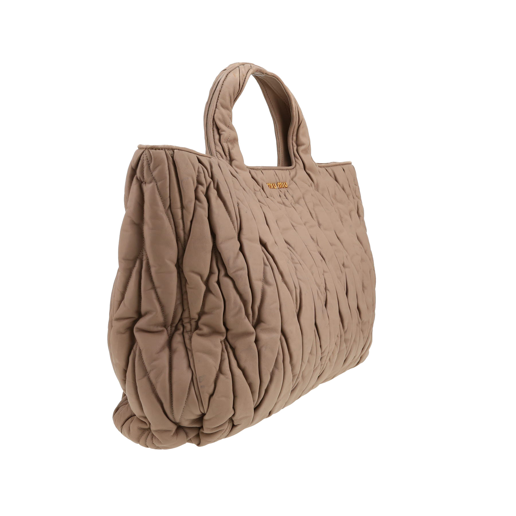 Miu Miu   handbag  in taupe quilted leather