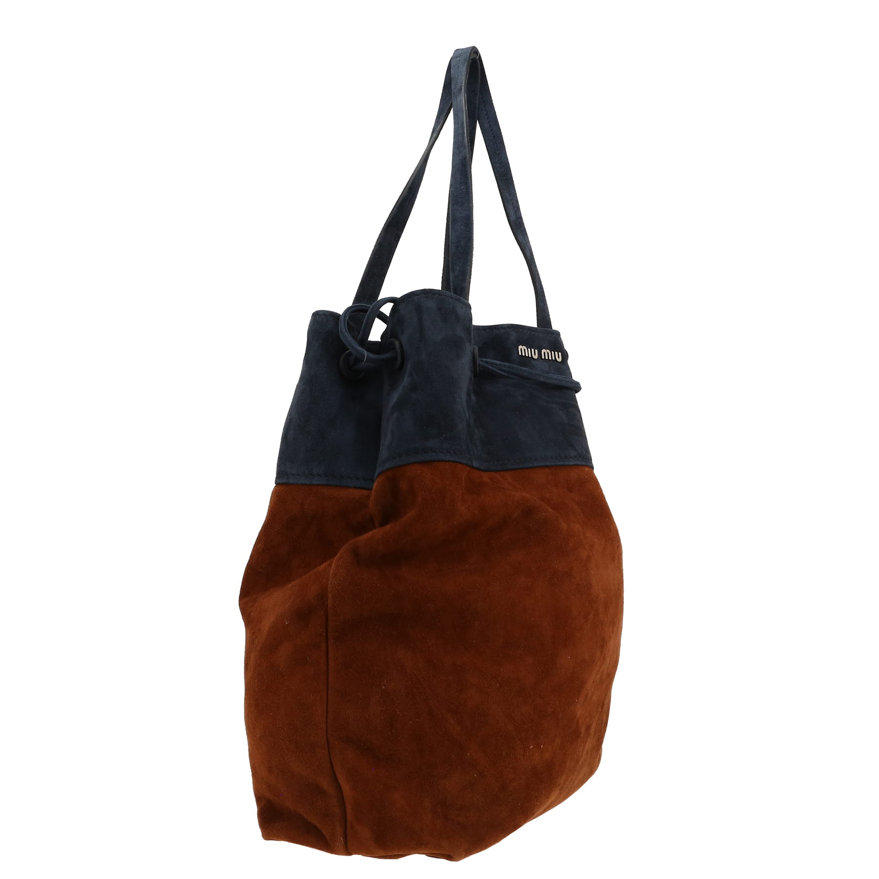 Miu Miu   handbag  in blue and brown Veau velours