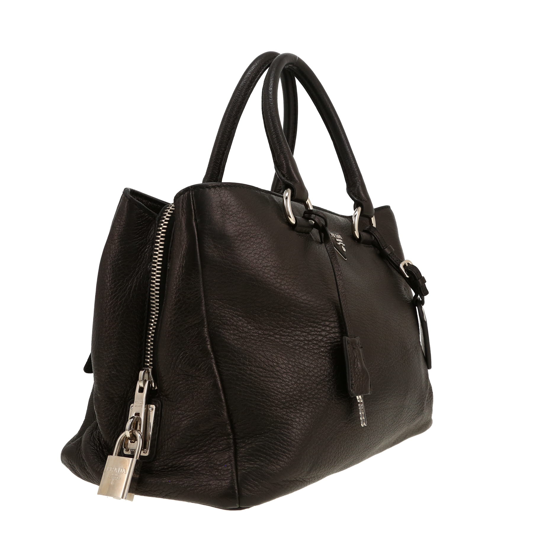 Bolso de mano Prada  Vitello en cuero granulado negro