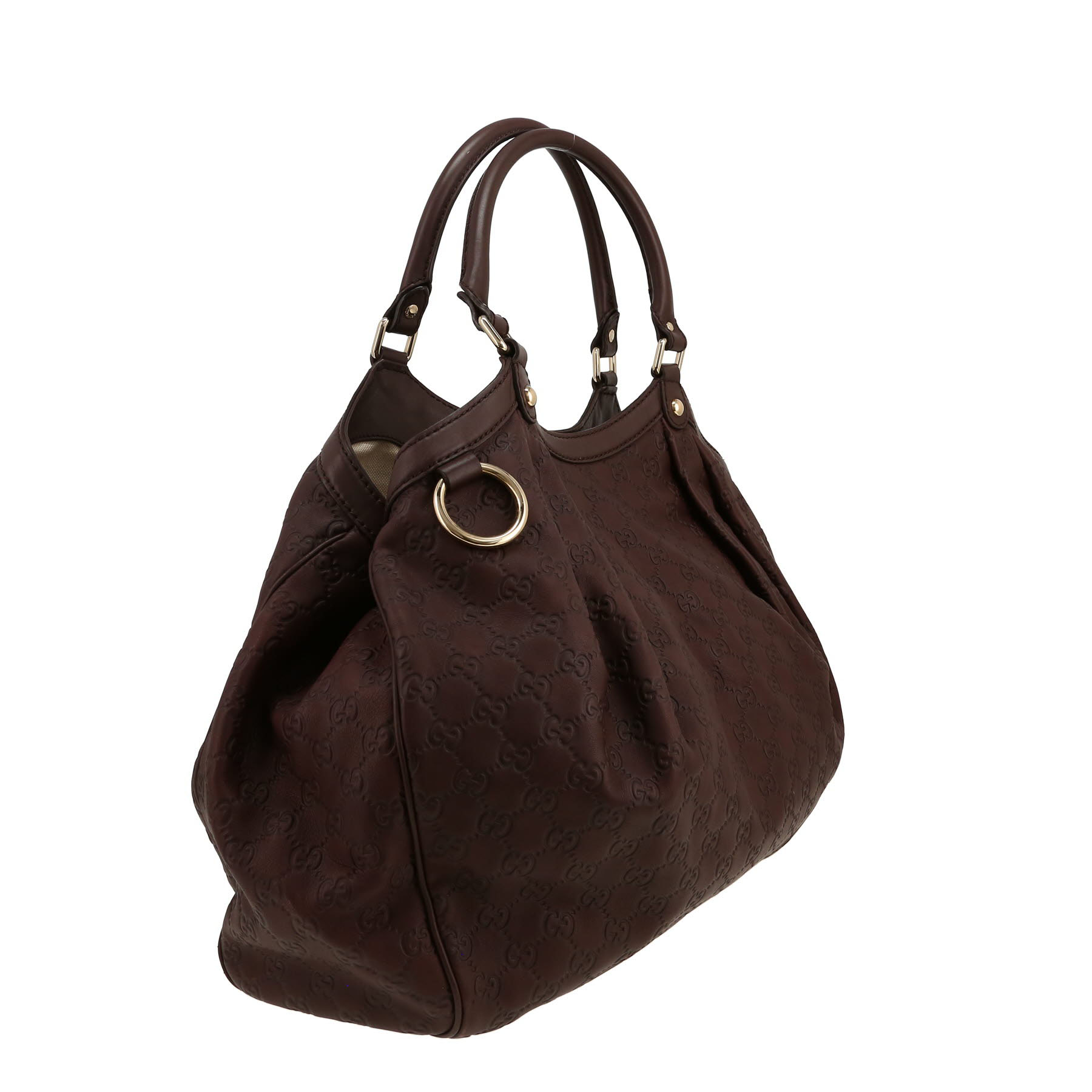 Borsa Gucci  Sukey in pelle monogram marrone