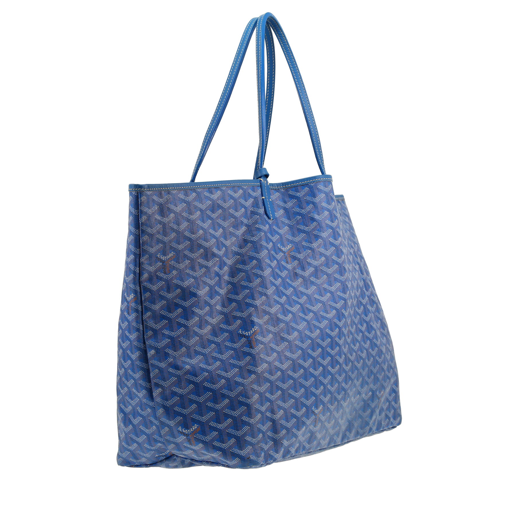 Bolso Cabás Goyard  Saint-Louis en tela Goyardine azul y cuero azul