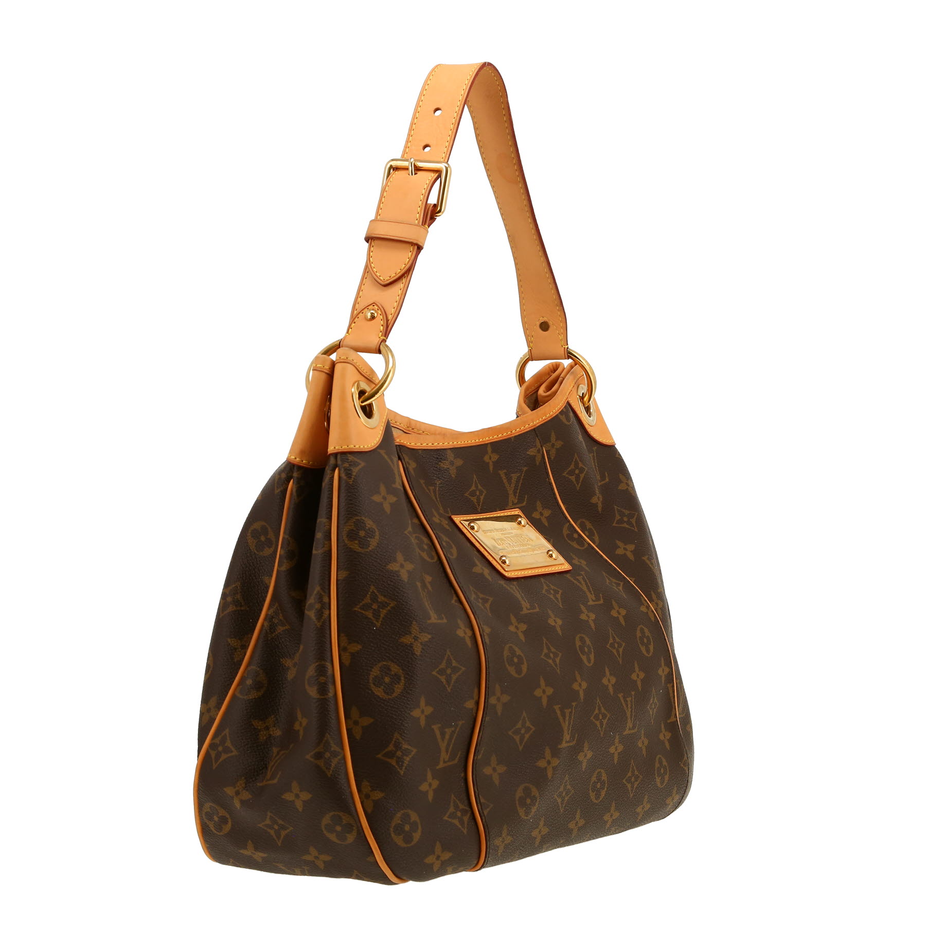 Louis Vuitton  Galliera handbag  in brown monogram canvas  and natural leather