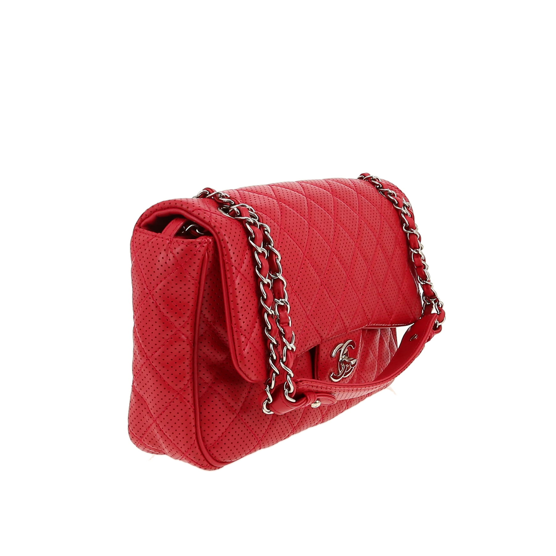 Chanel  Timeless Jumbo handbag  in red quilted leather