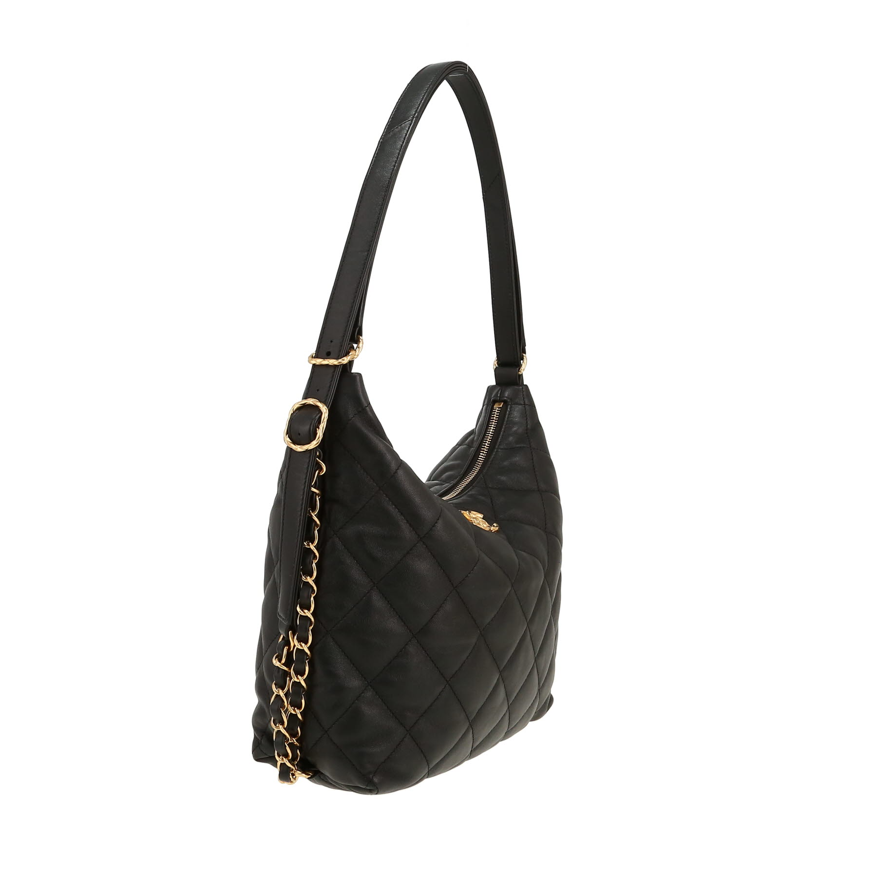 Chanel  Hobo handbag  in black quilted leather