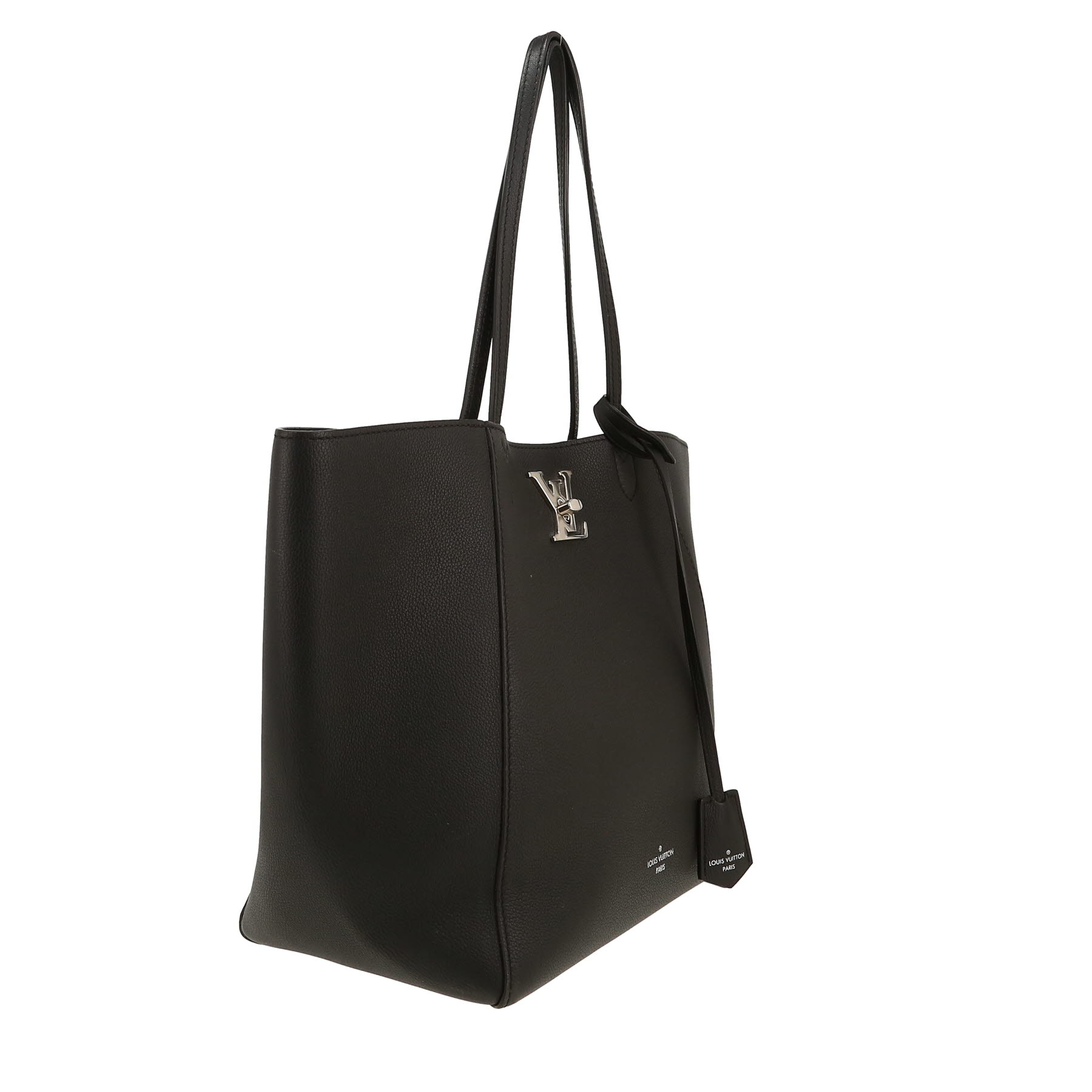 Sac cabas Louis Vuitton  Lockme en cuir grainé noir