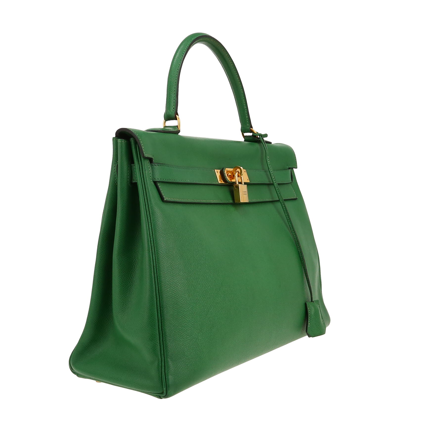 Hermès  Kelly 35 cm handbag  in Vert Bengale Courchevel leather