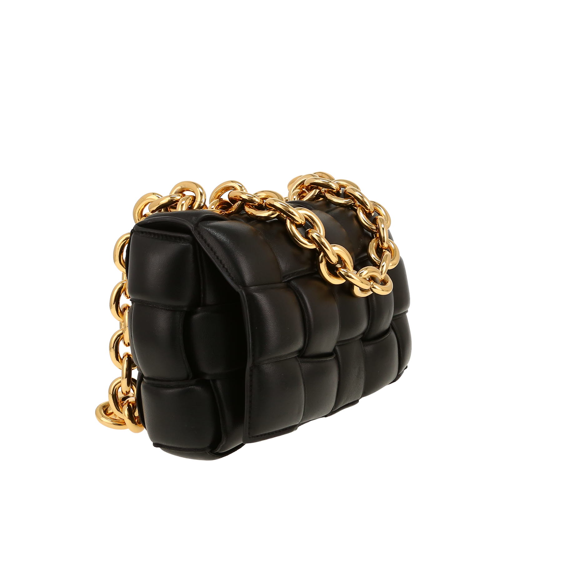 Bottega Veneta  Padded Cassette shoulder bag  in black intrecciato leather