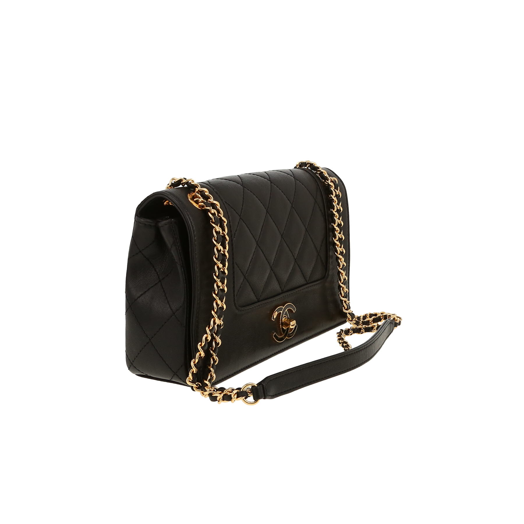 Sac à main Chanel   en cuir matelassé noir