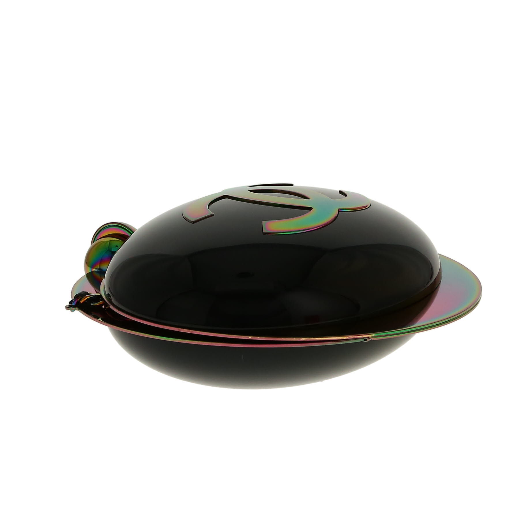 Borsettina da sera Chanel   in plexiglas nero e multicolore